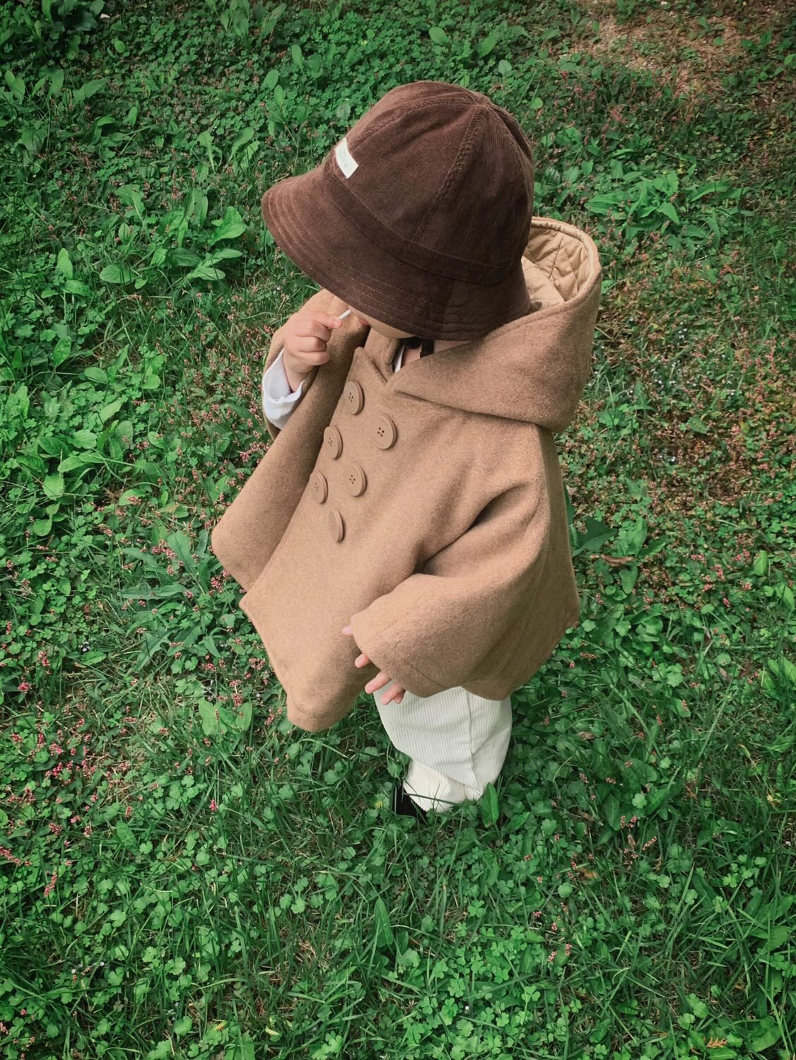 Wool cape coat - camel