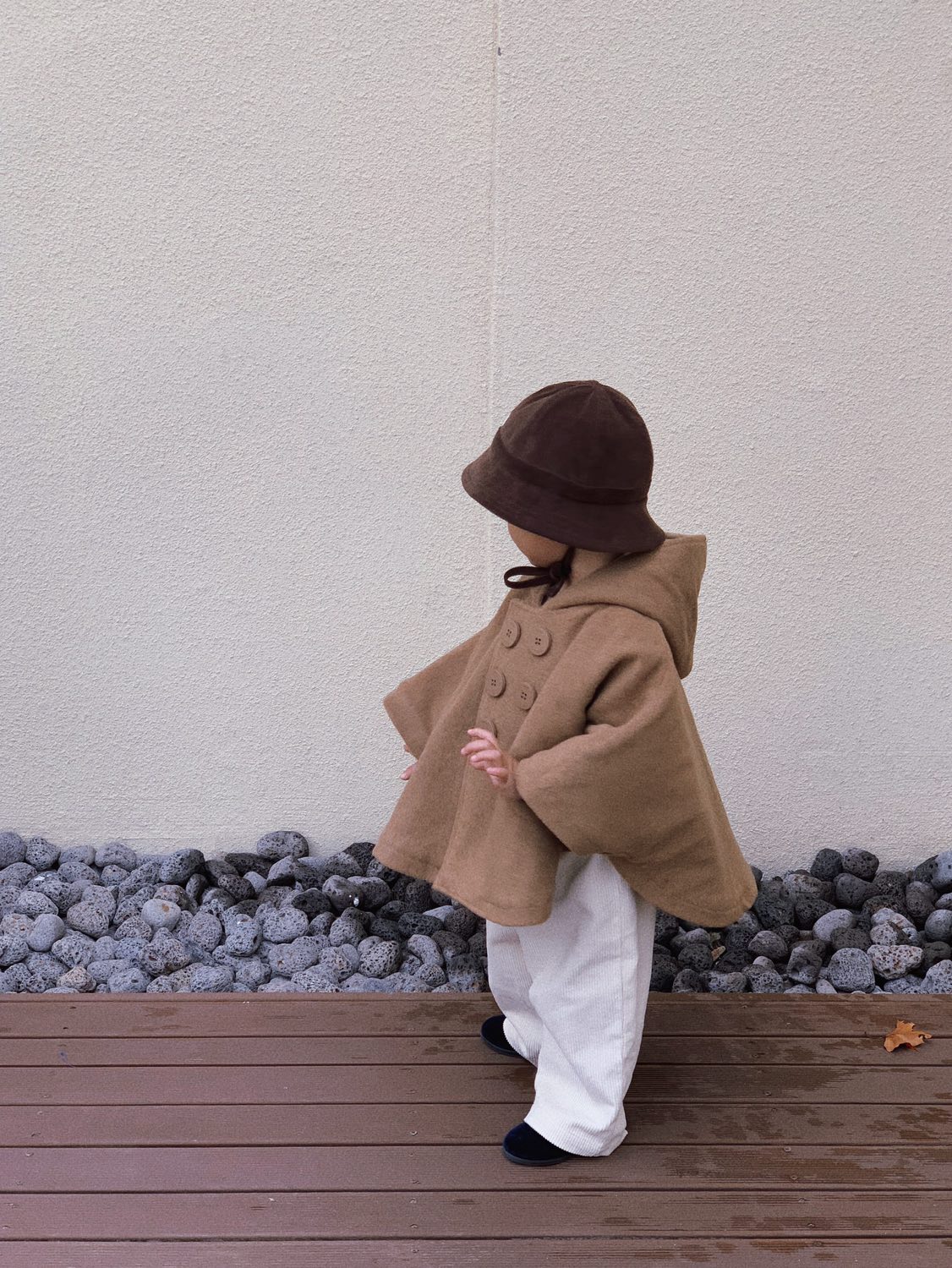 Wool cape coat - camel
