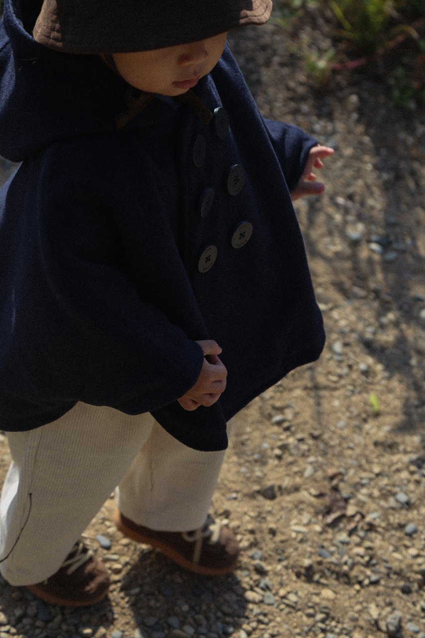Wool cape coat - navy