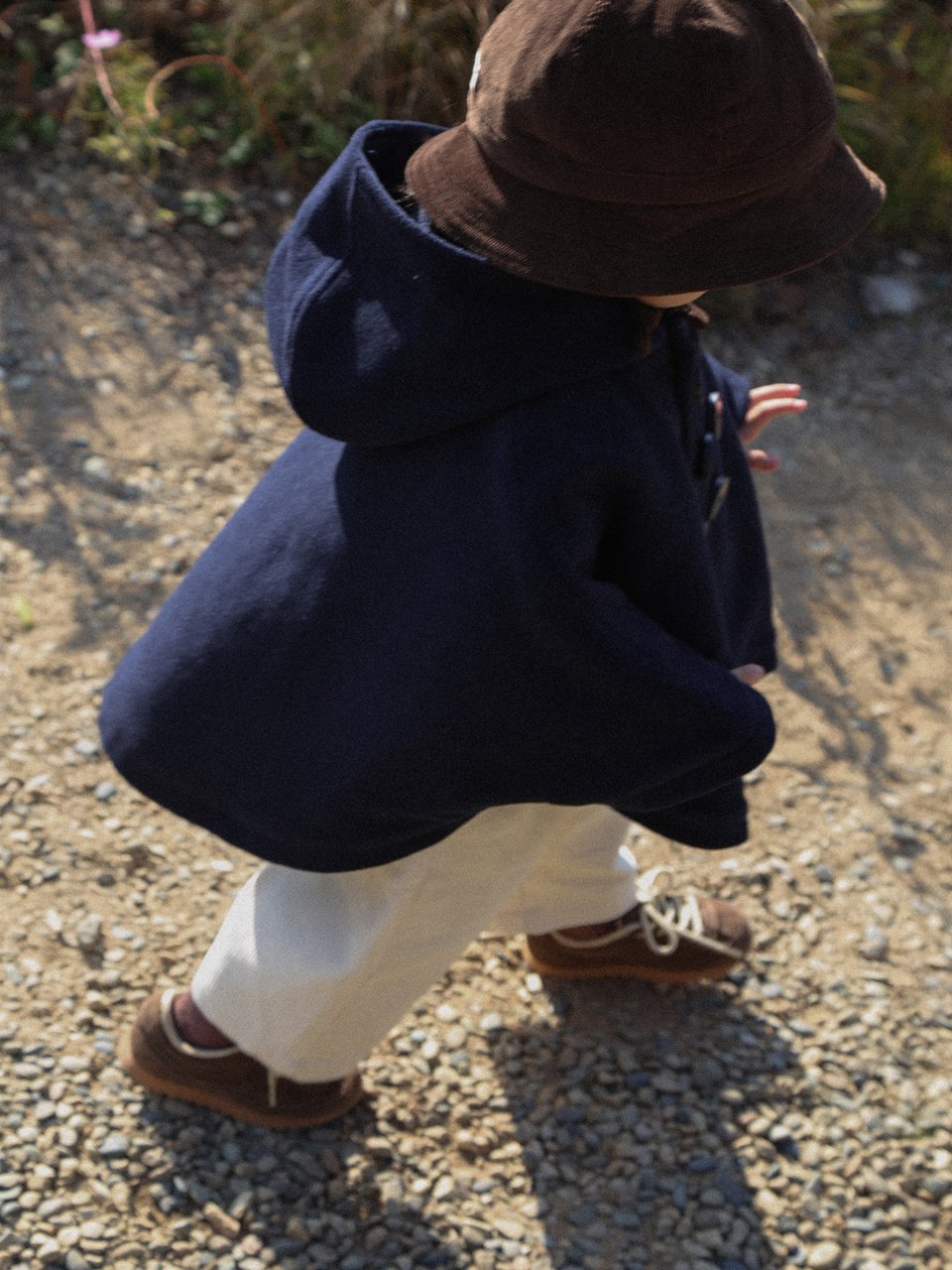 Wool cape coat - navy