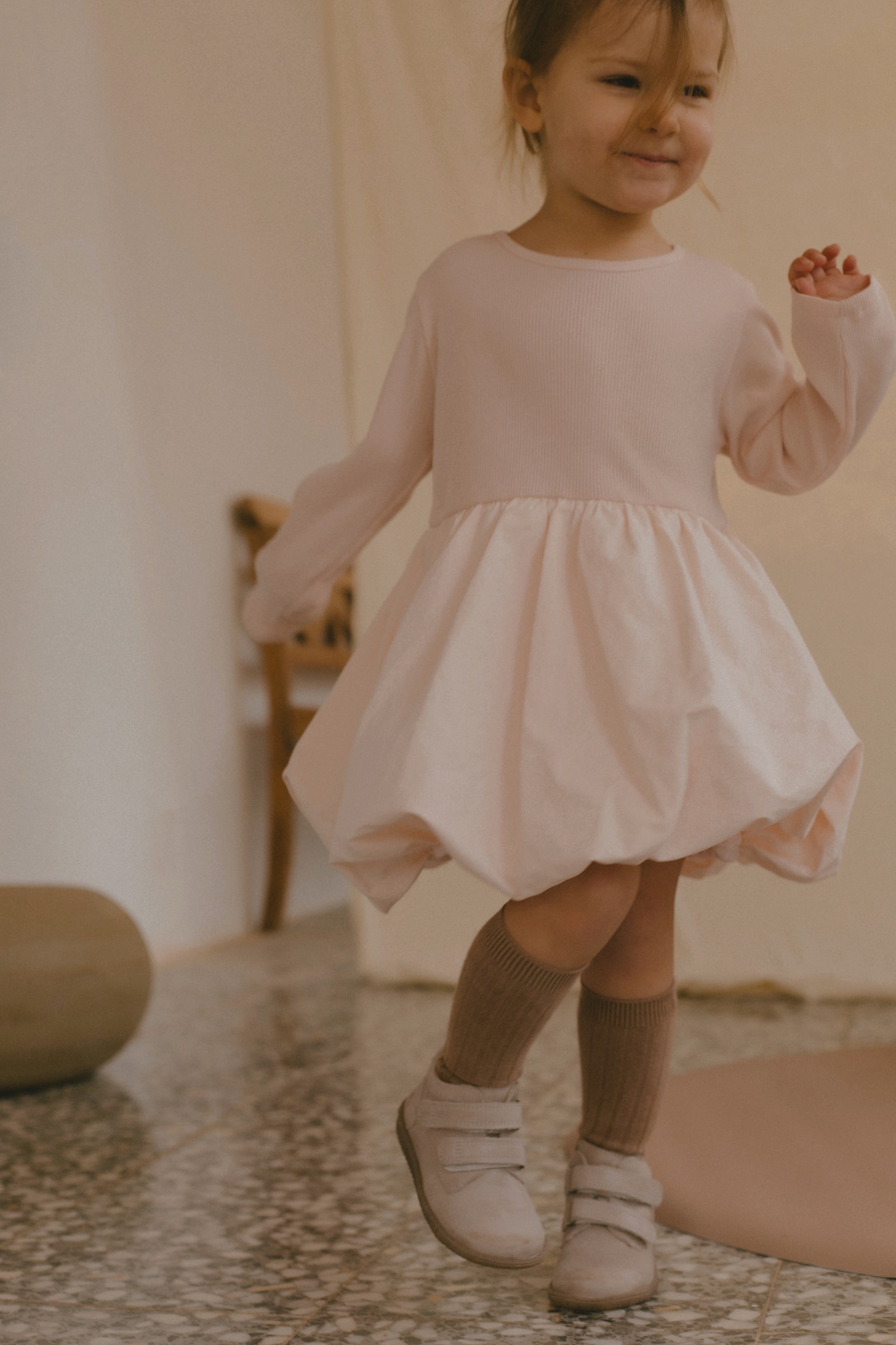 Emma Balloon dress - baby pink
