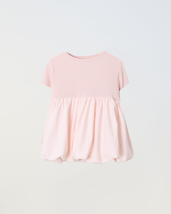 Emma Balloon SS dress - baby pink
