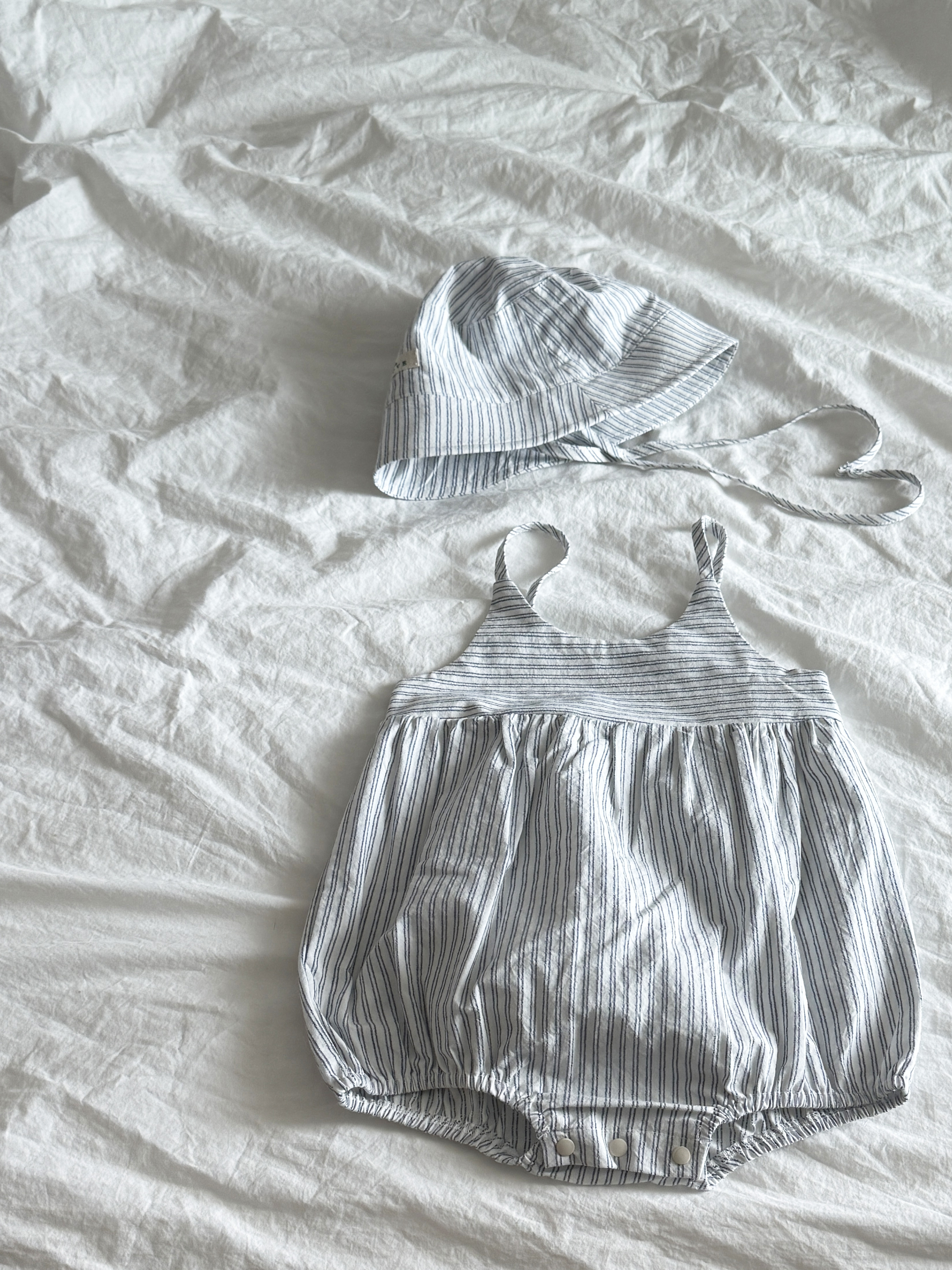 Lily Romper - blue stripe