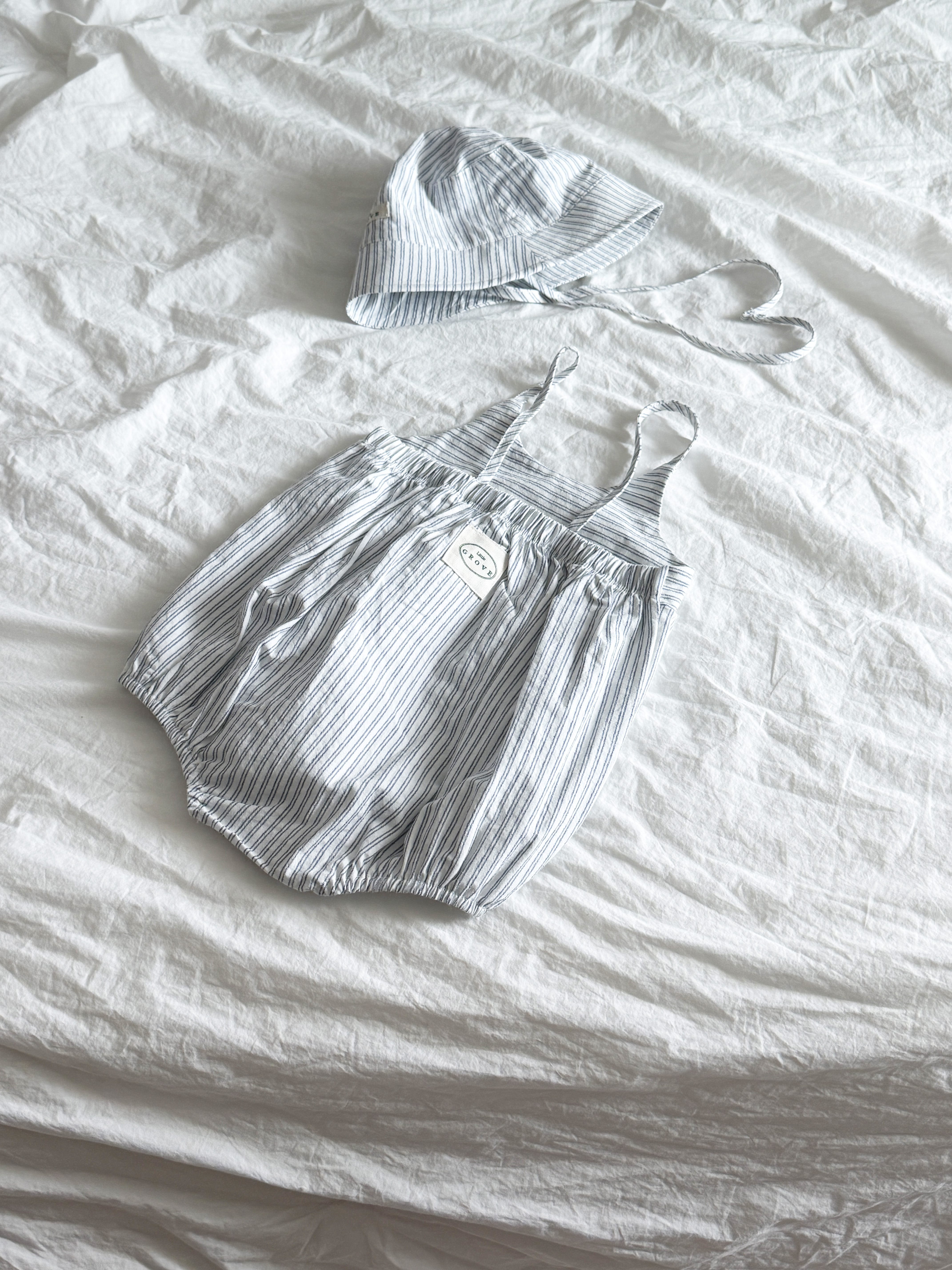 Lily Romper - blue stripe