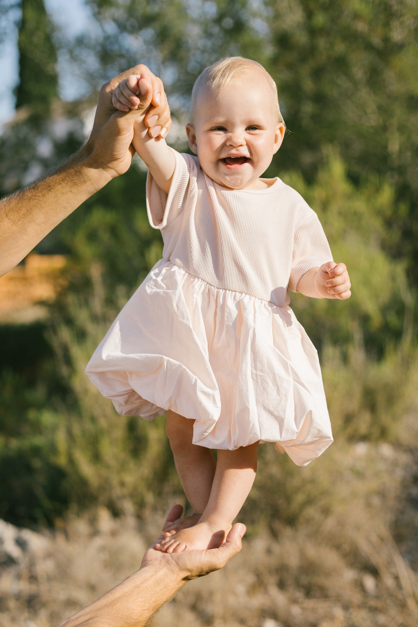 Emma Balloon SS dress - baby pink