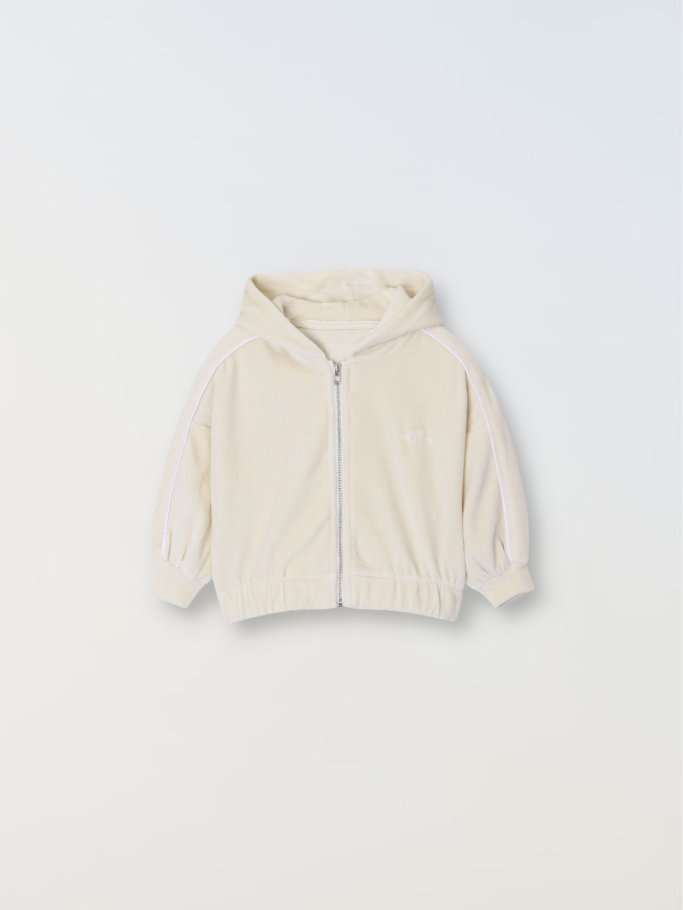 Cuddle Velour Zip-Up - Cream