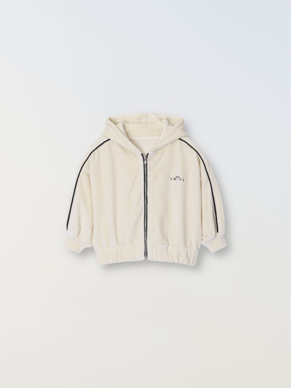 Cuddle Velour Zip-Up - Black