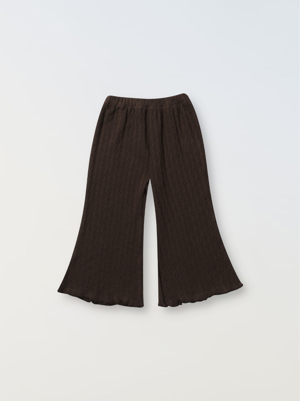 Elbon Knit Flare Pants - Brown