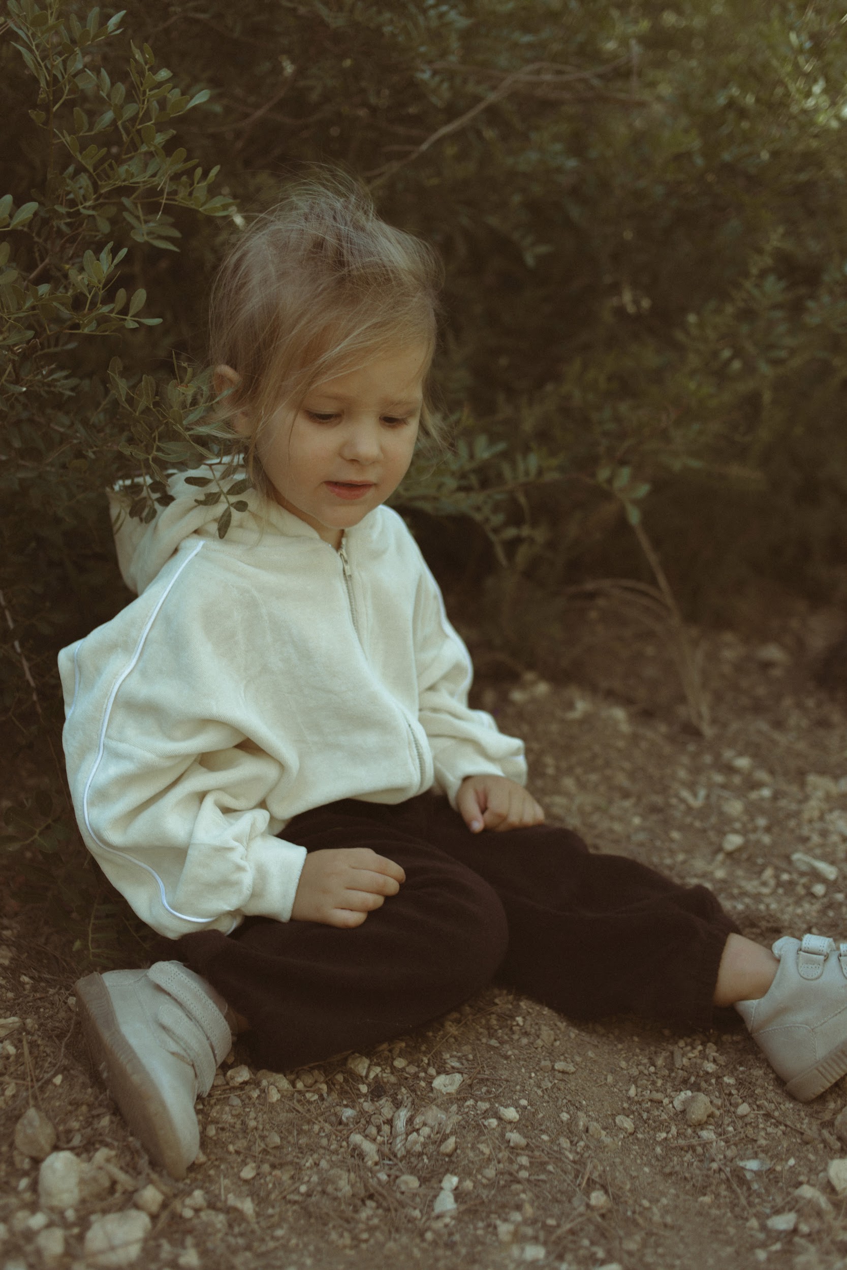 Cuddle Velour Zip-Up - Cream
