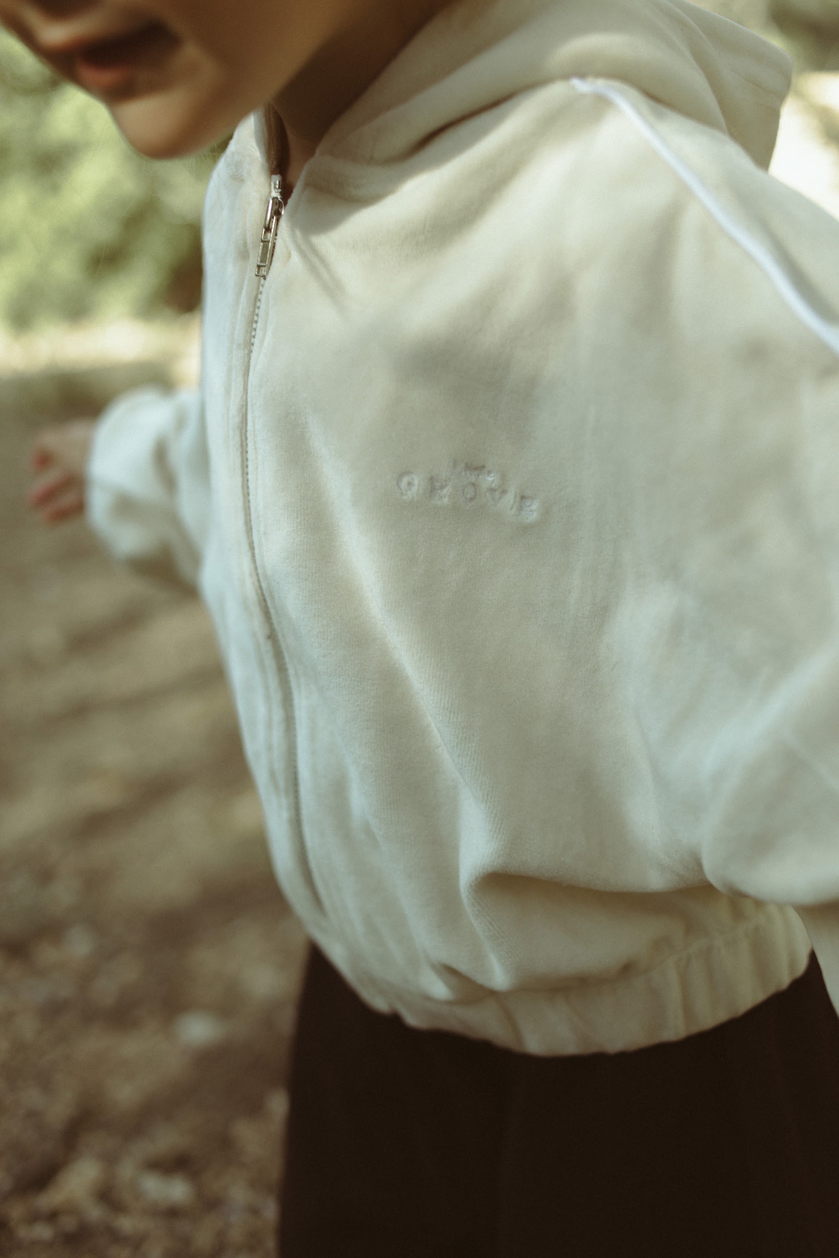 Cuddle Velour Zip-Up - Cream