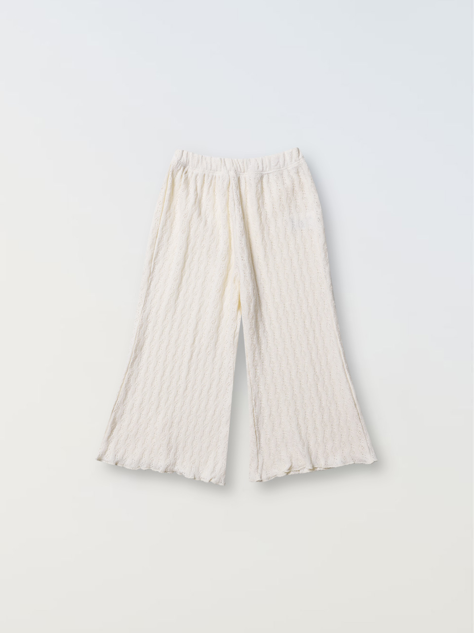 Elbon Knit Flare Pants - natural