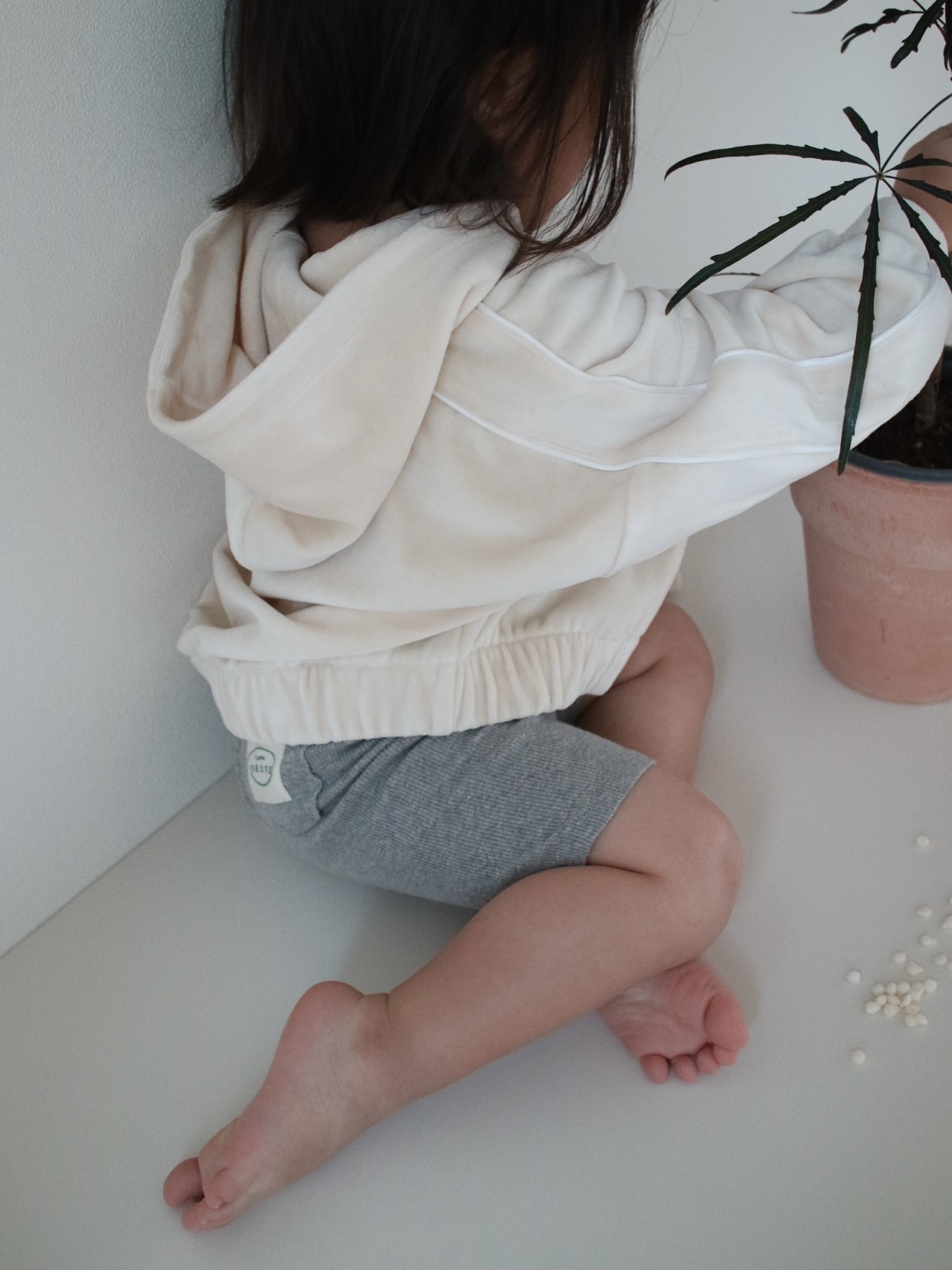 Cuddle Velour Zip-Up - Cream