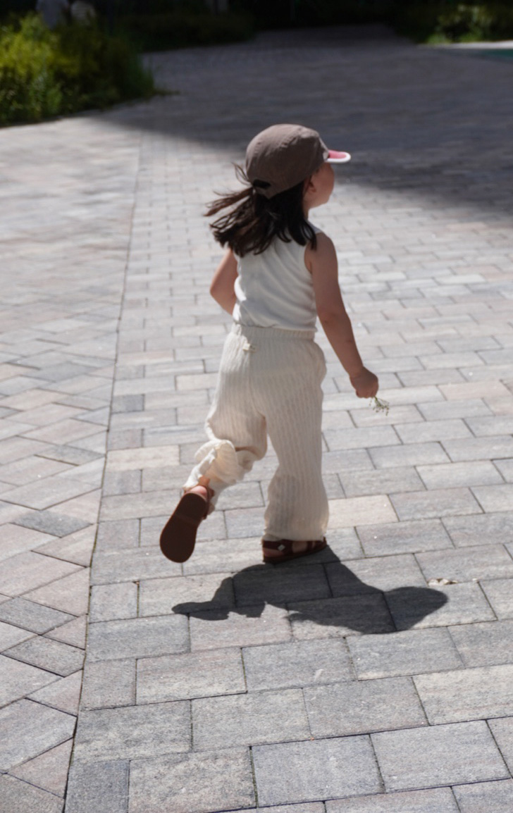 Elbon Knit Flare Pants - natural