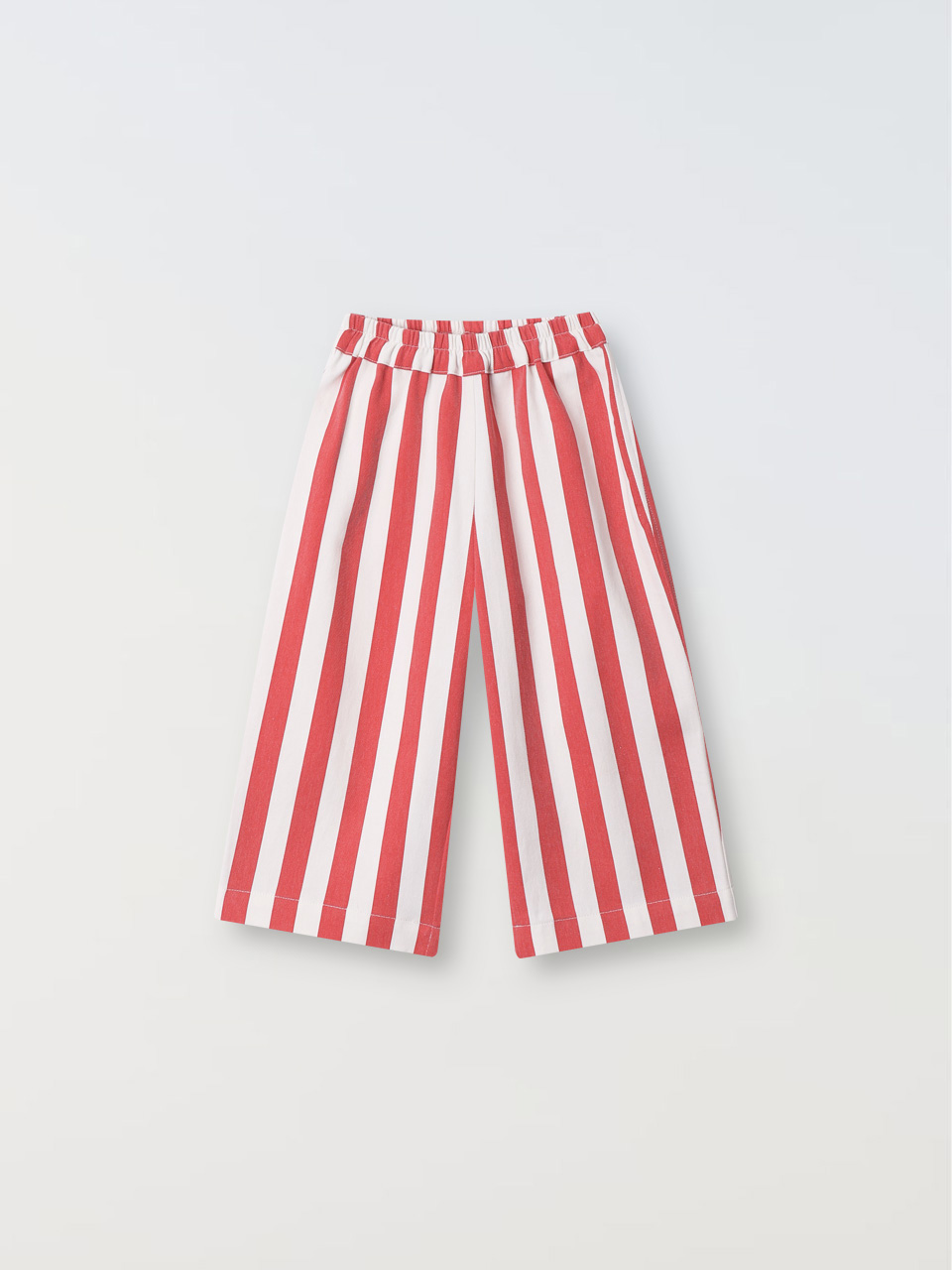 Marine Stripe Wide Pants - red