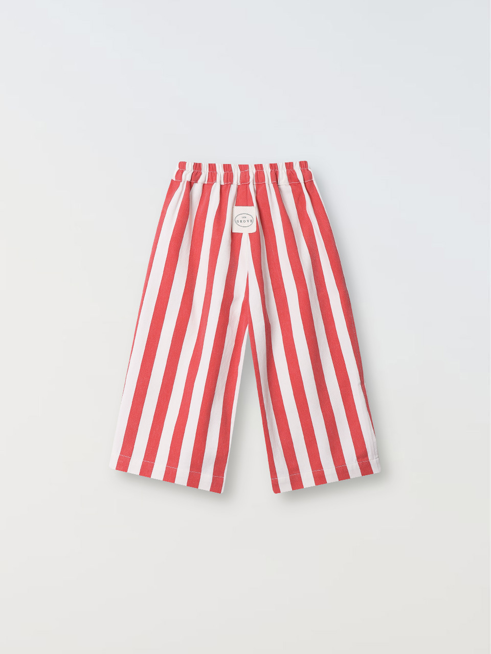 Marine Stripe Wide Pants - red