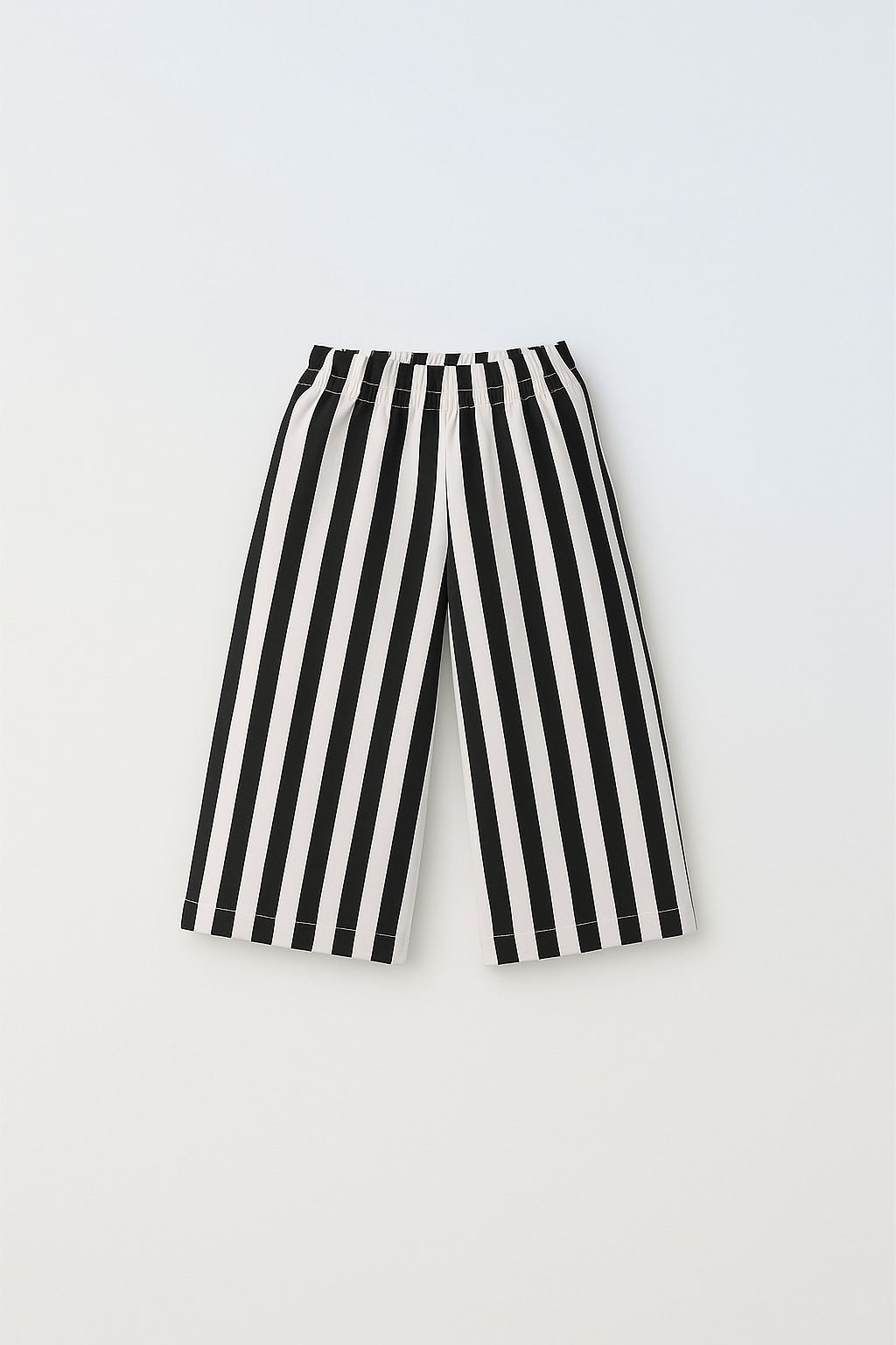 Marine Stripe Wide Pants - Black