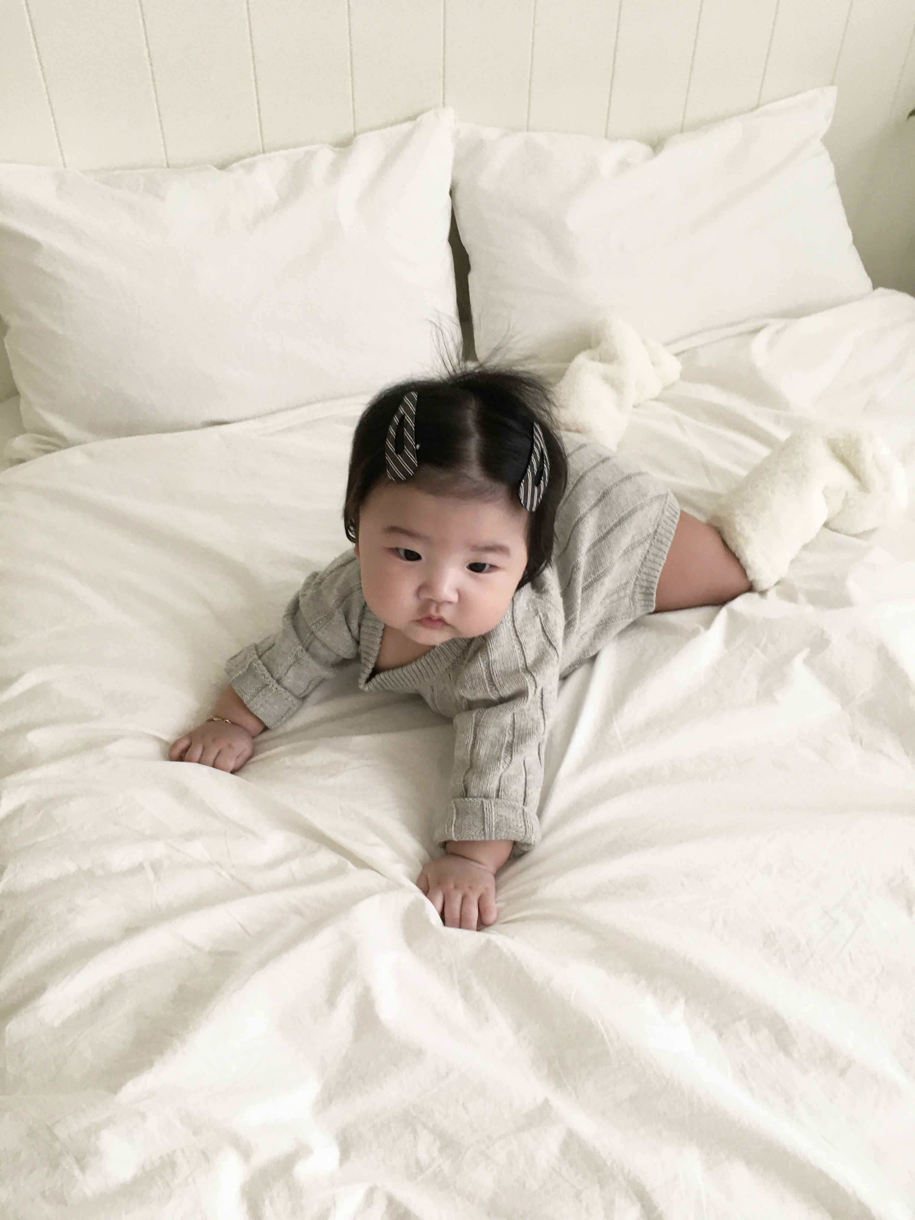 Snowy Knit Bodysuit - Melange grey