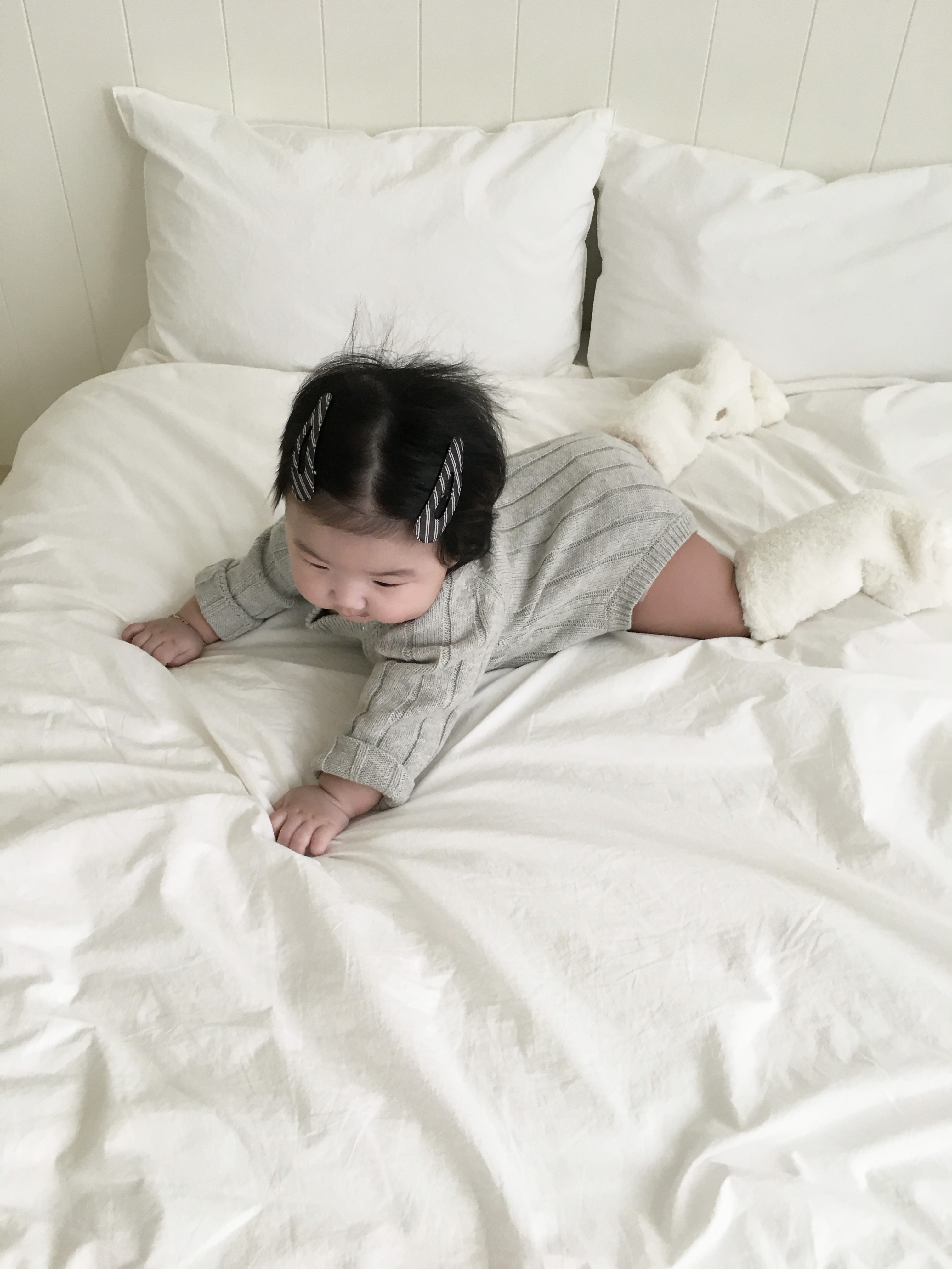 Snowy Knit Bodysuit - Melange grey