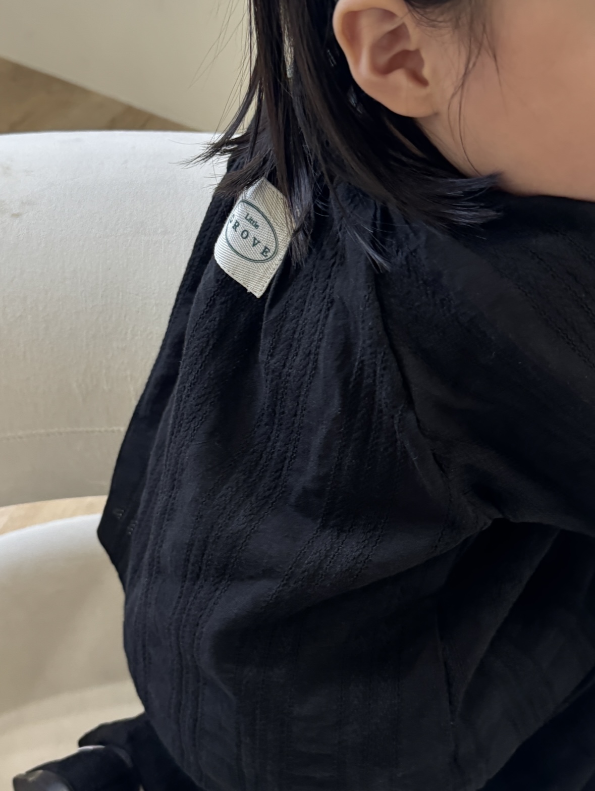 Embroideried Shirring Set up - Black