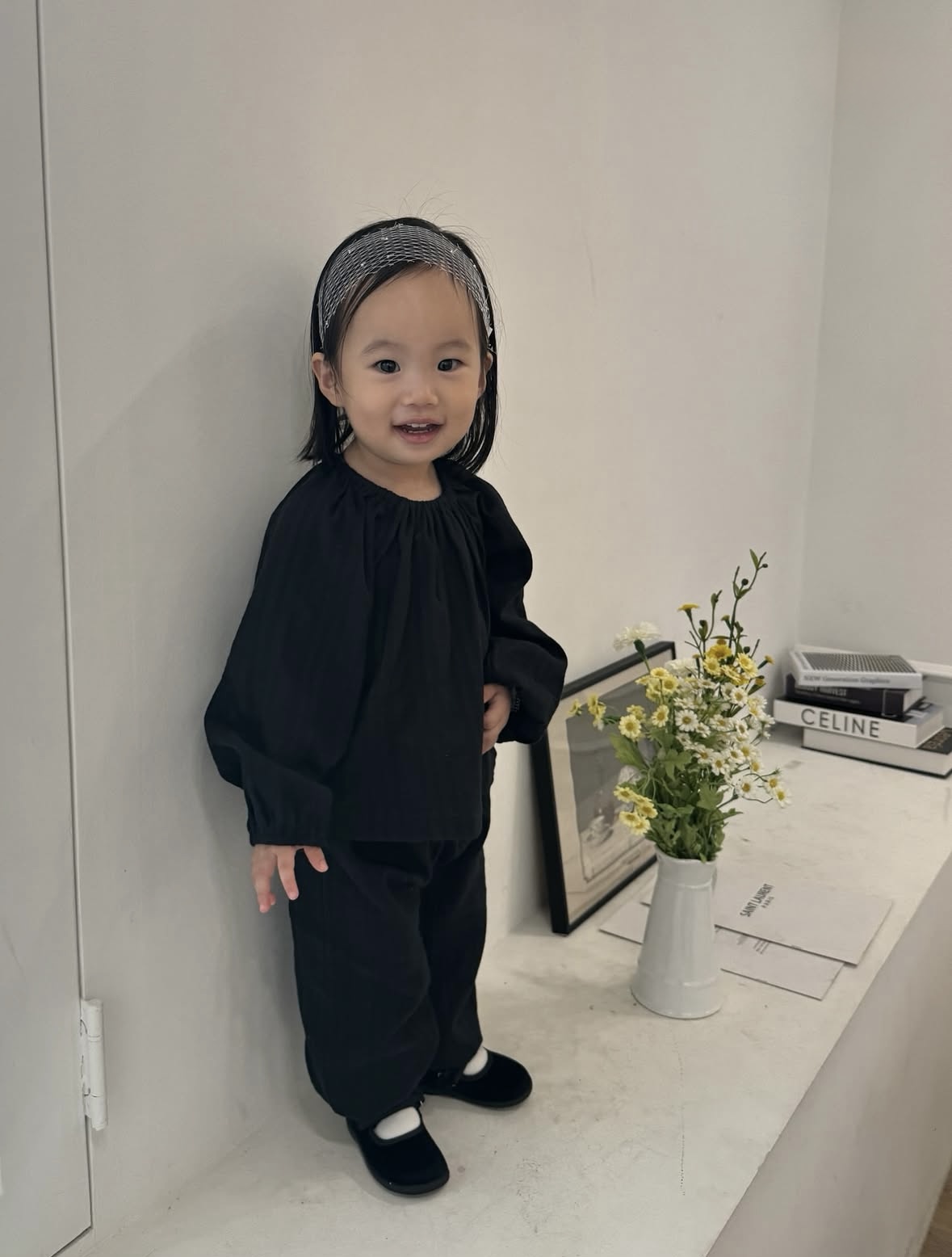 Embroideried Shirring Set up - Black