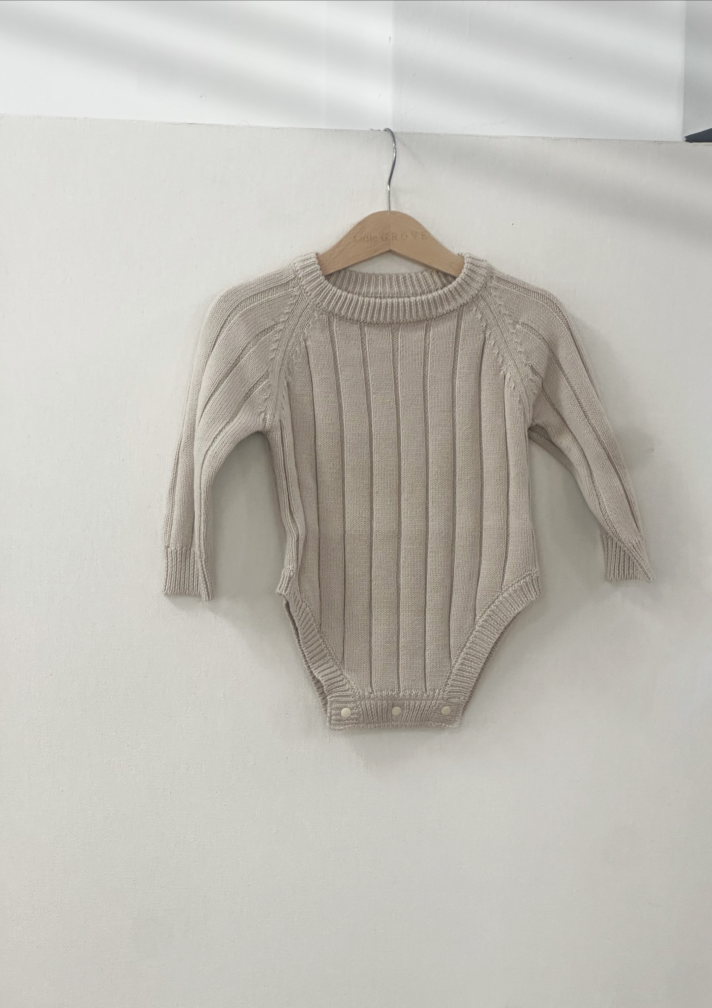Snowy Knit Bodysuit - Sand Beige