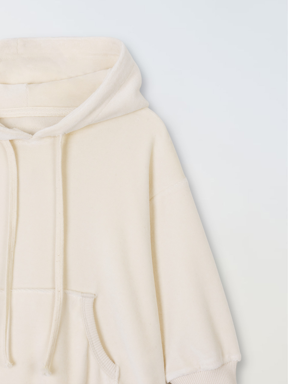 Organic velour hoodie