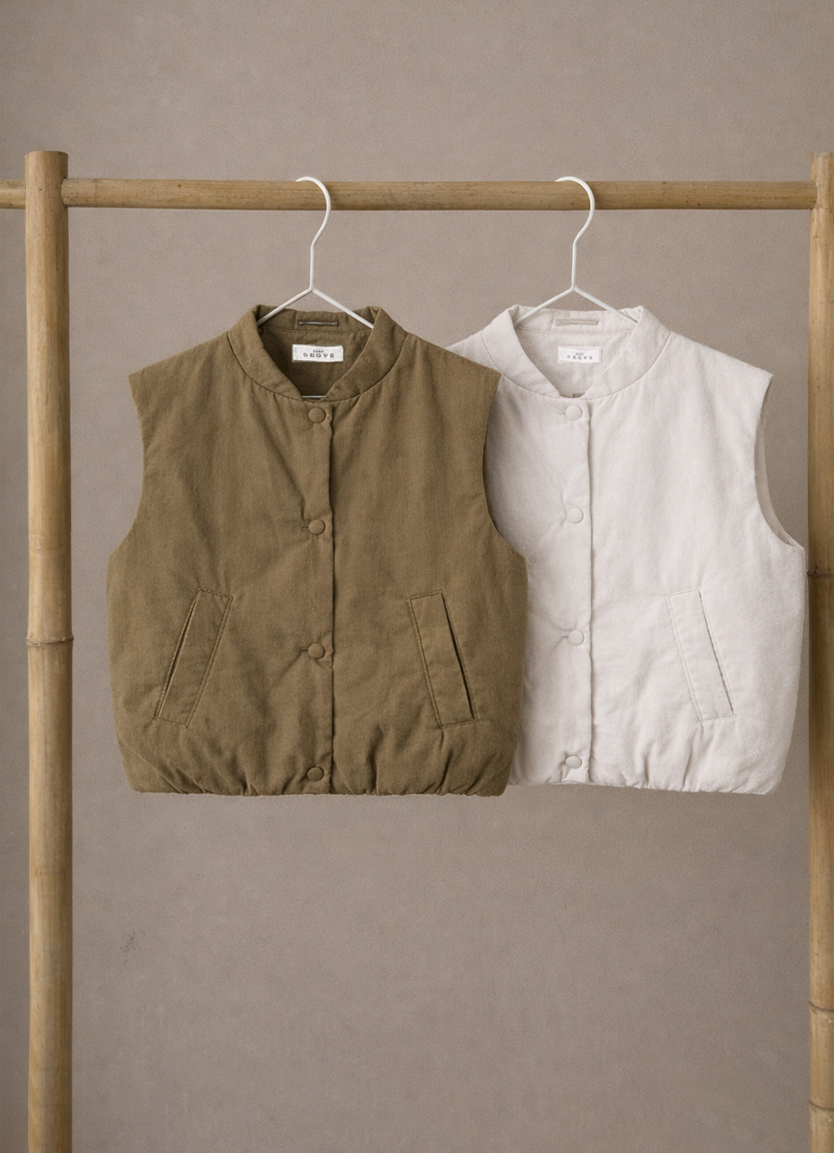 Grove puffer vest - Moss brown