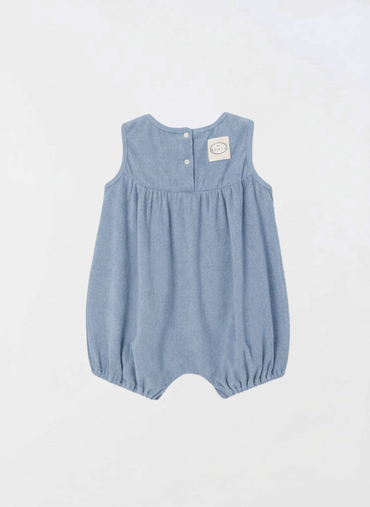 Organic Terry Baggy Overall - Denim blue