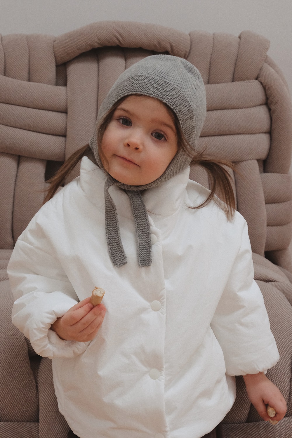 Chestnut Ear Flap Hat - heather grey