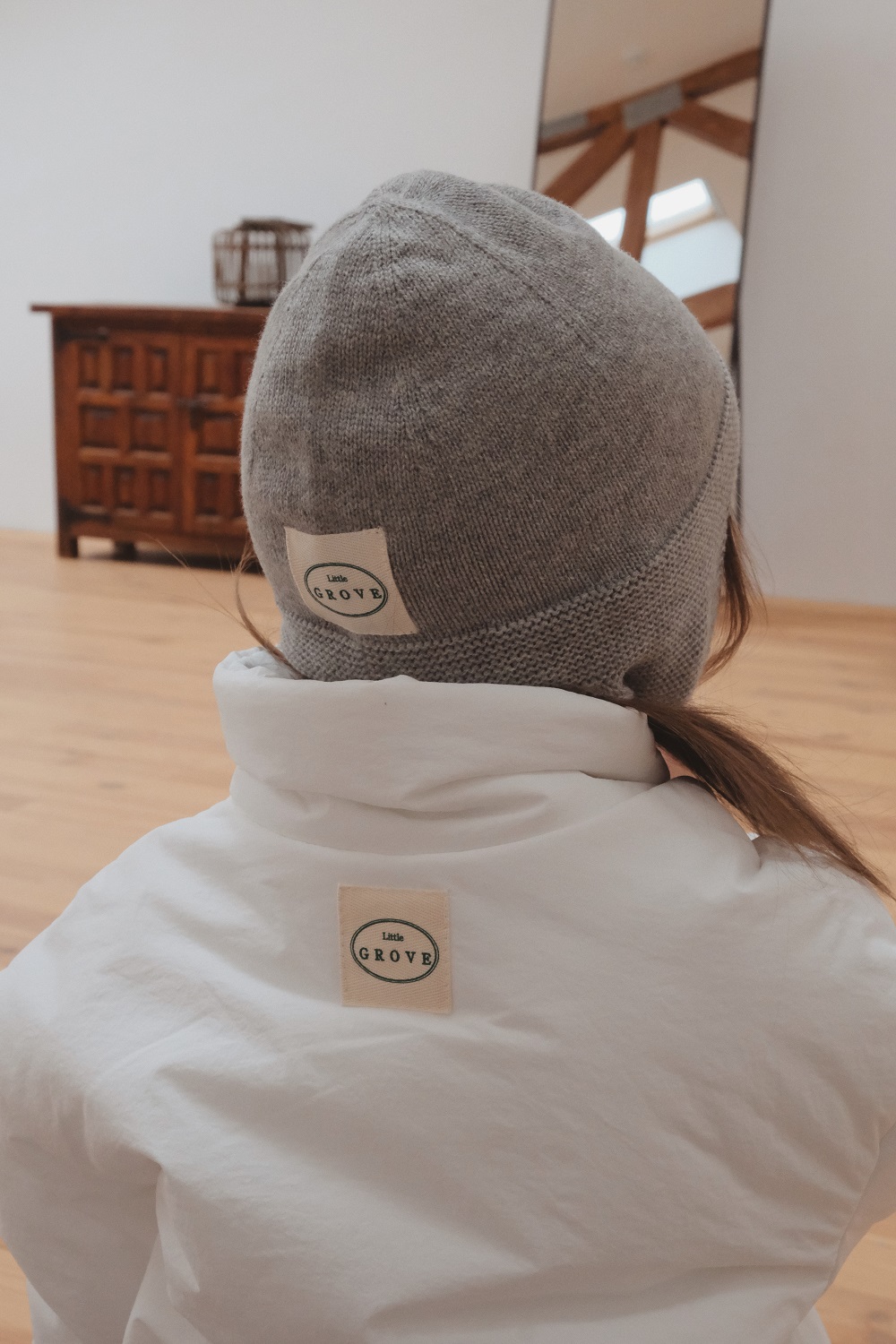 Chestnut Ear Flap Hat - heather grey