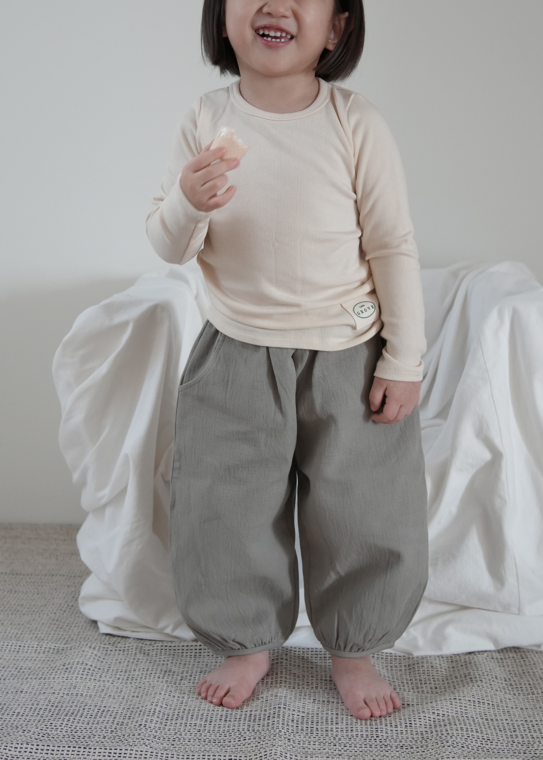 Cotton Baggy Trousers - Olive