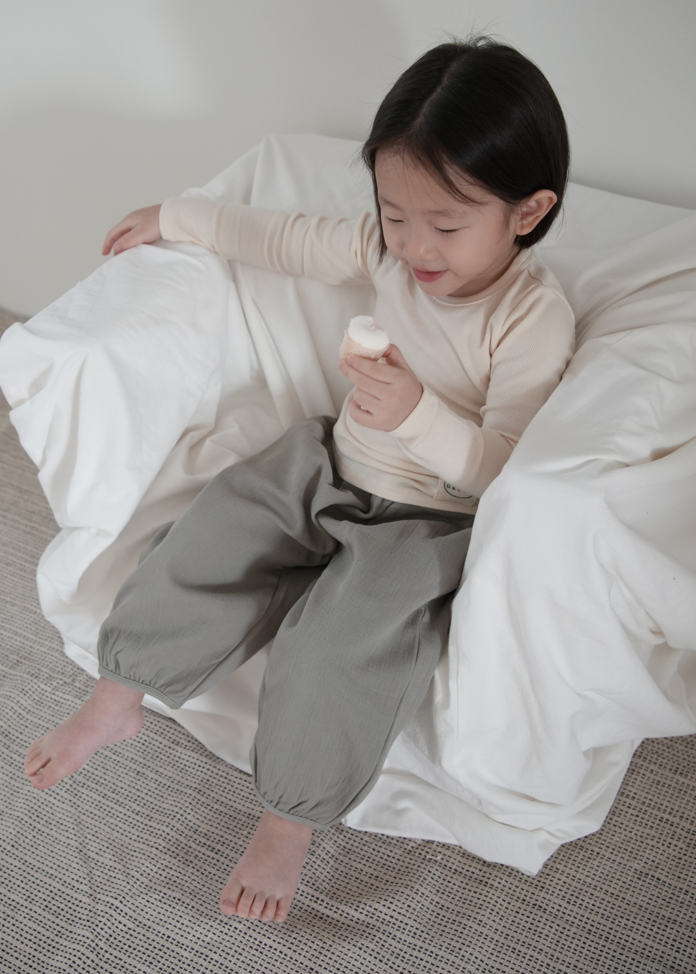 Cotton Baggy Trousers - Olive