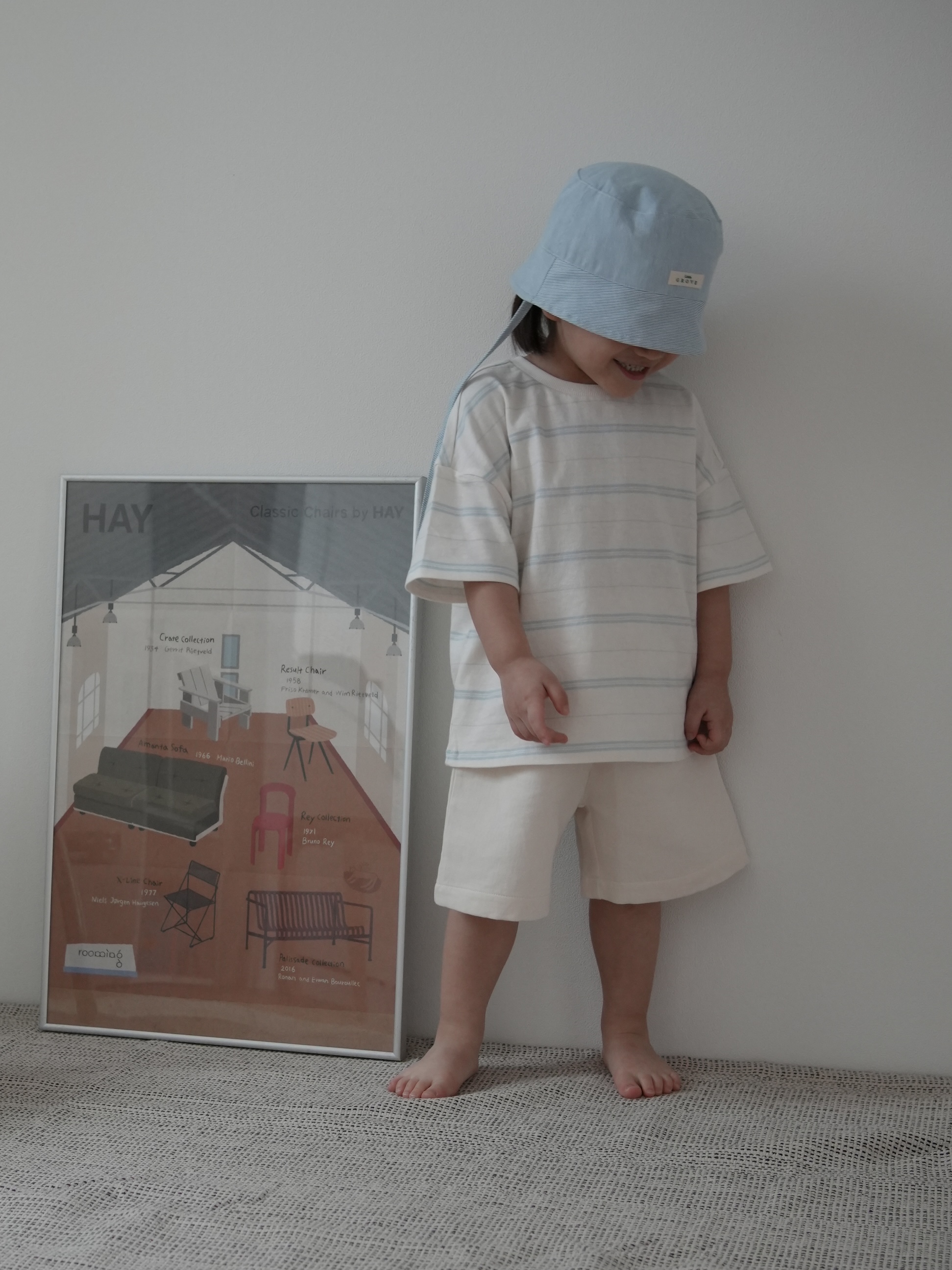 Summer Air Tee - Cream/blue