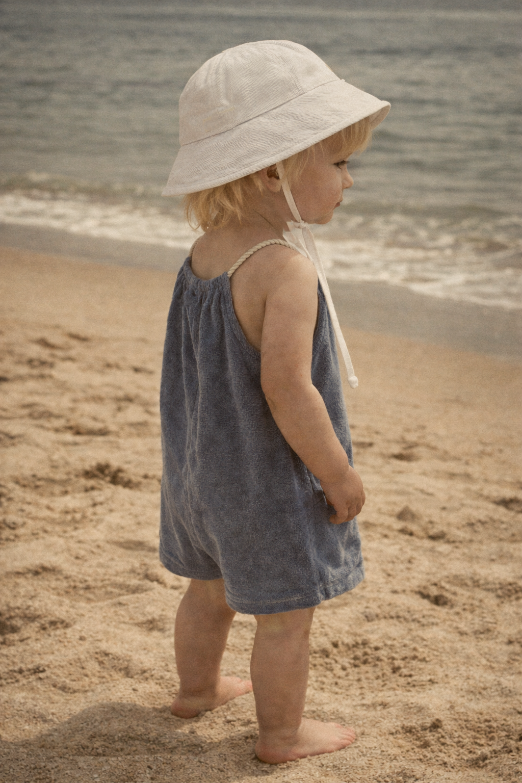 Towel rope jumpsuit - Denim blue