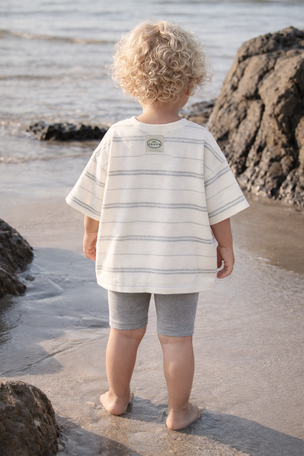 Summer Air Tee - Cream/Grey