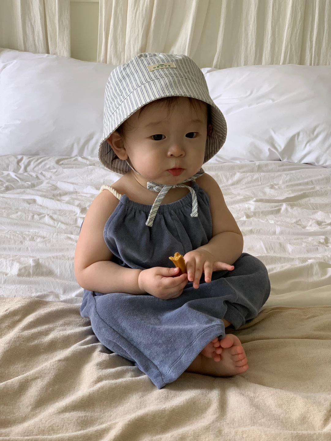 Towel rope jumpsuit - Denim blue