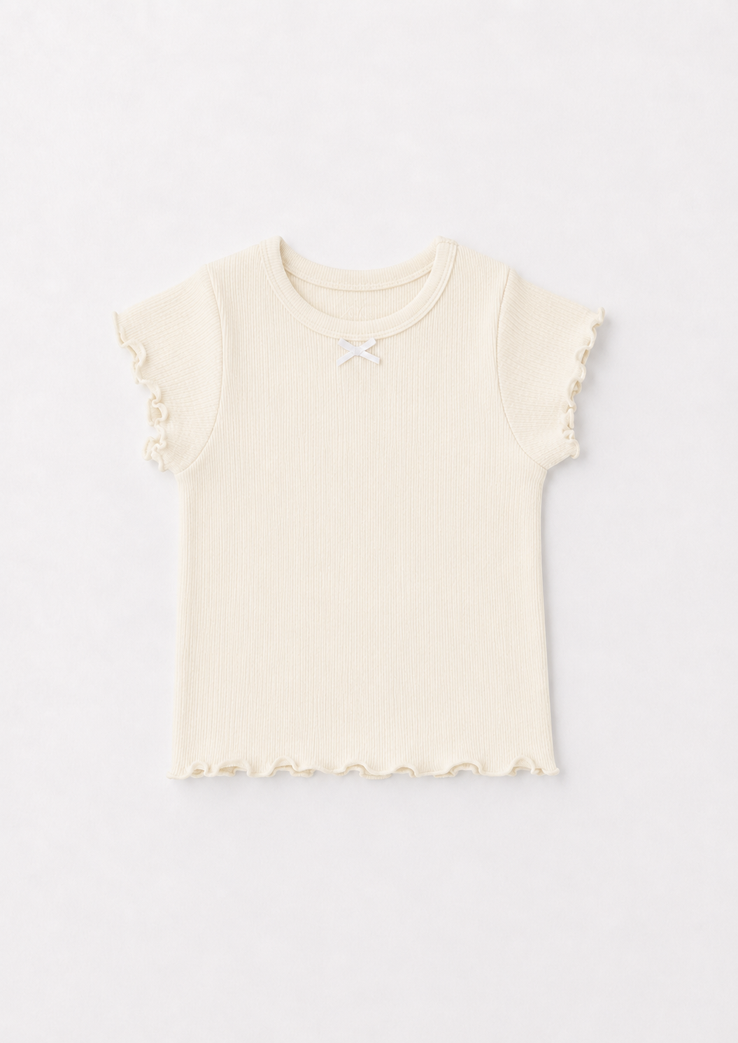 Ribbon Lettuce Tee - Cream