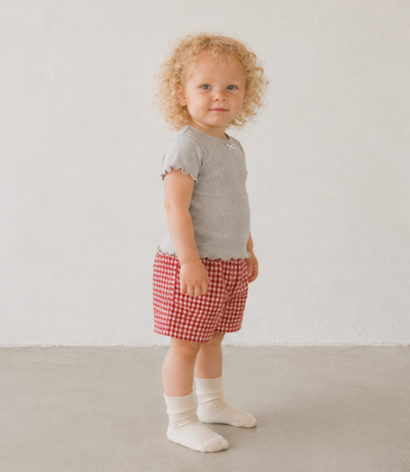Ribbon Lettuce Tee - Grey