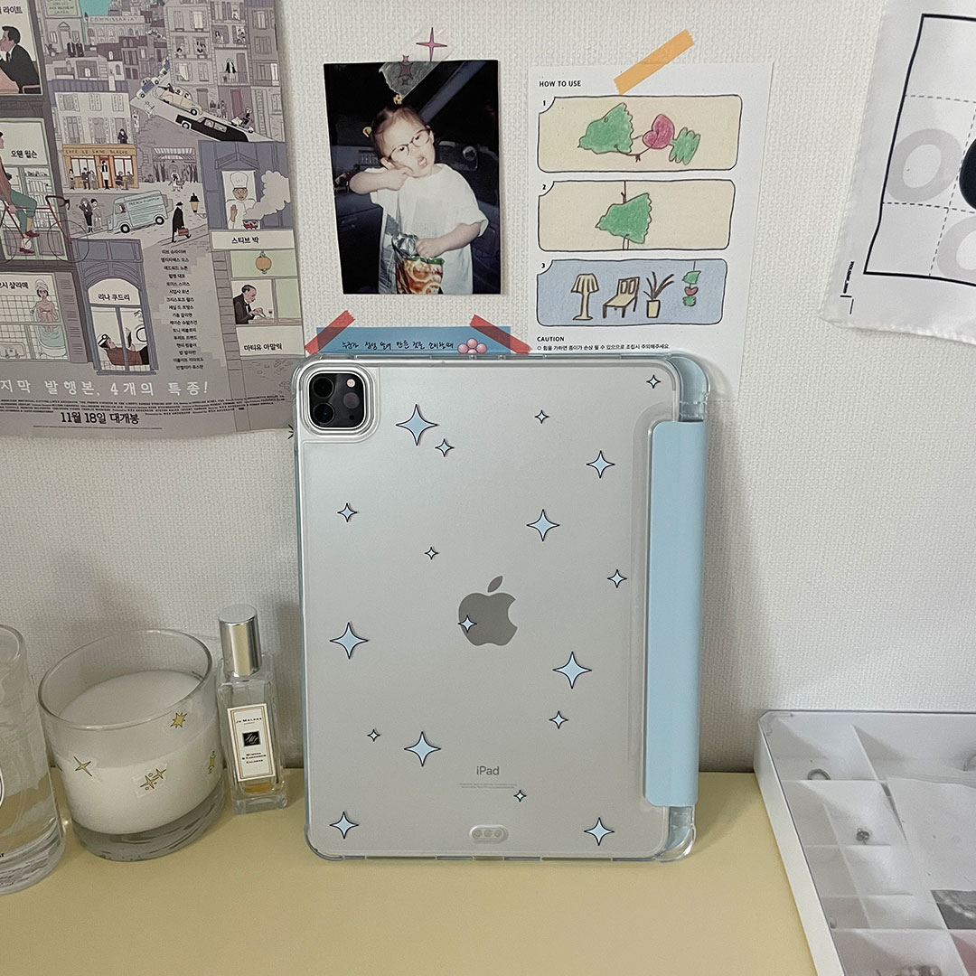 sky blue twinkling ipad case