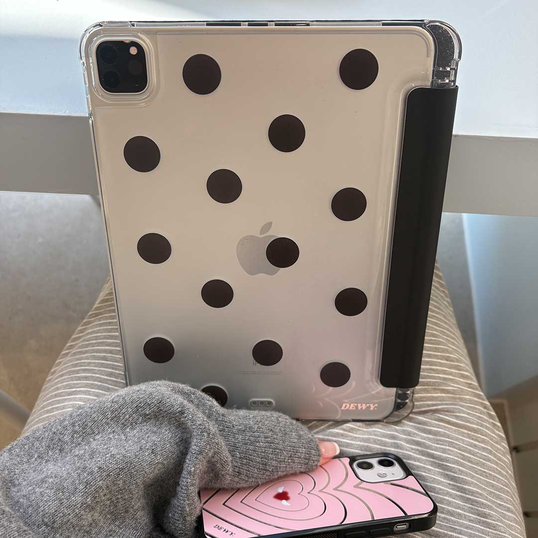 black polka dot ipad case