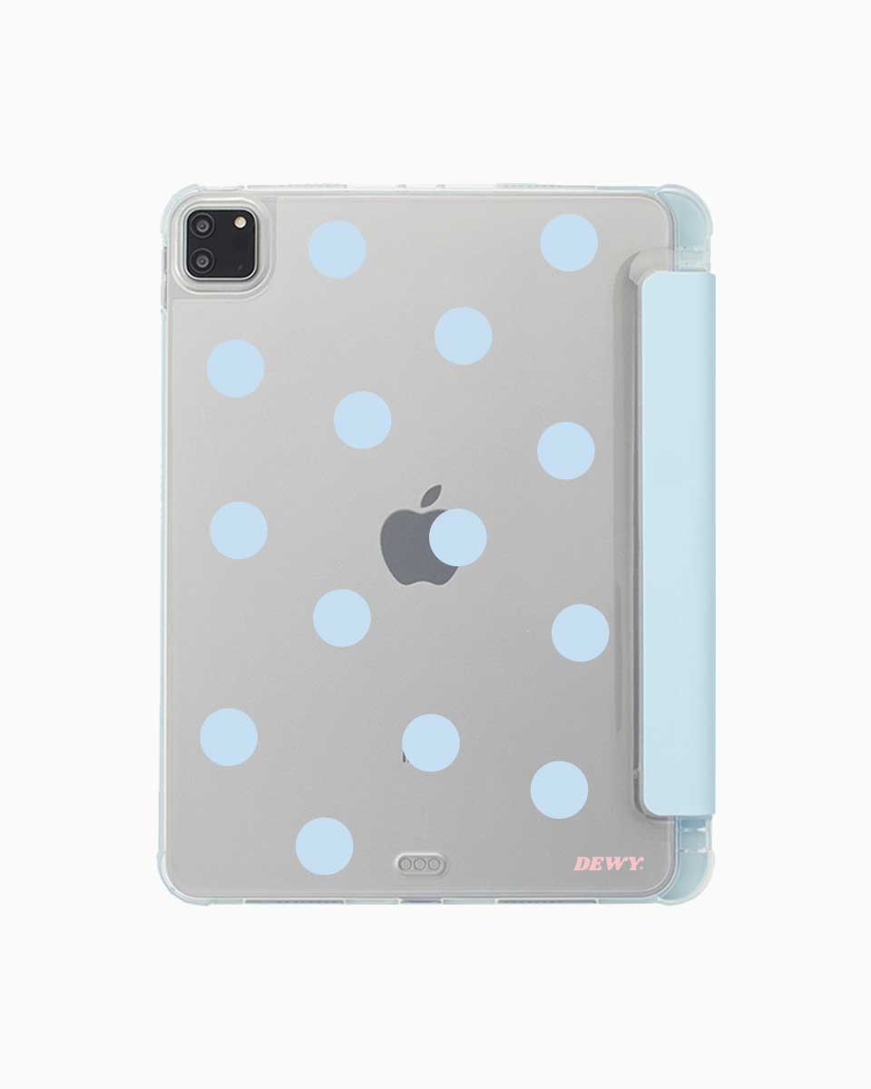 sky blue polka dot ipad case