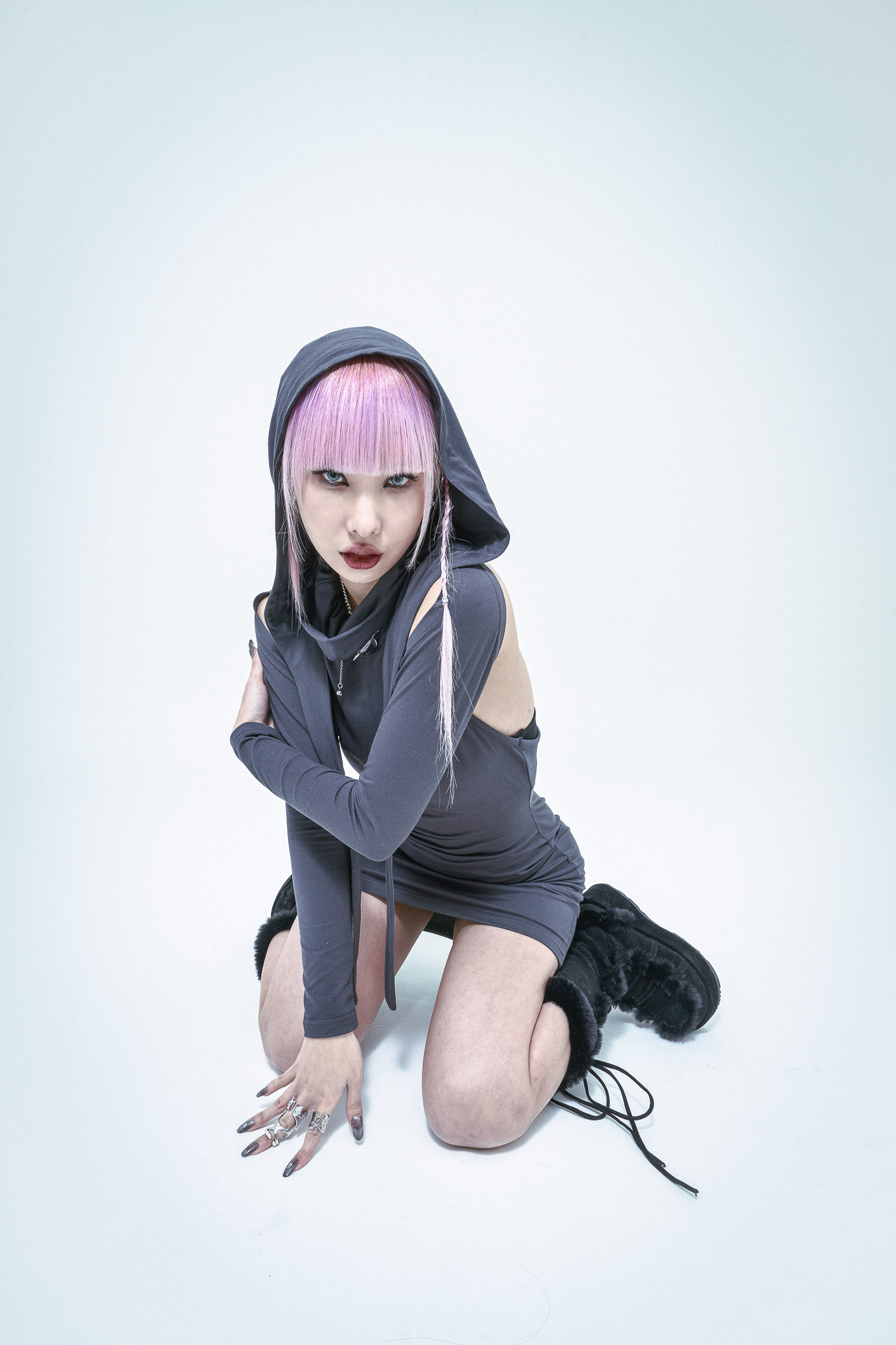 23S/S AKINA DRESS - GRAY [re-order]