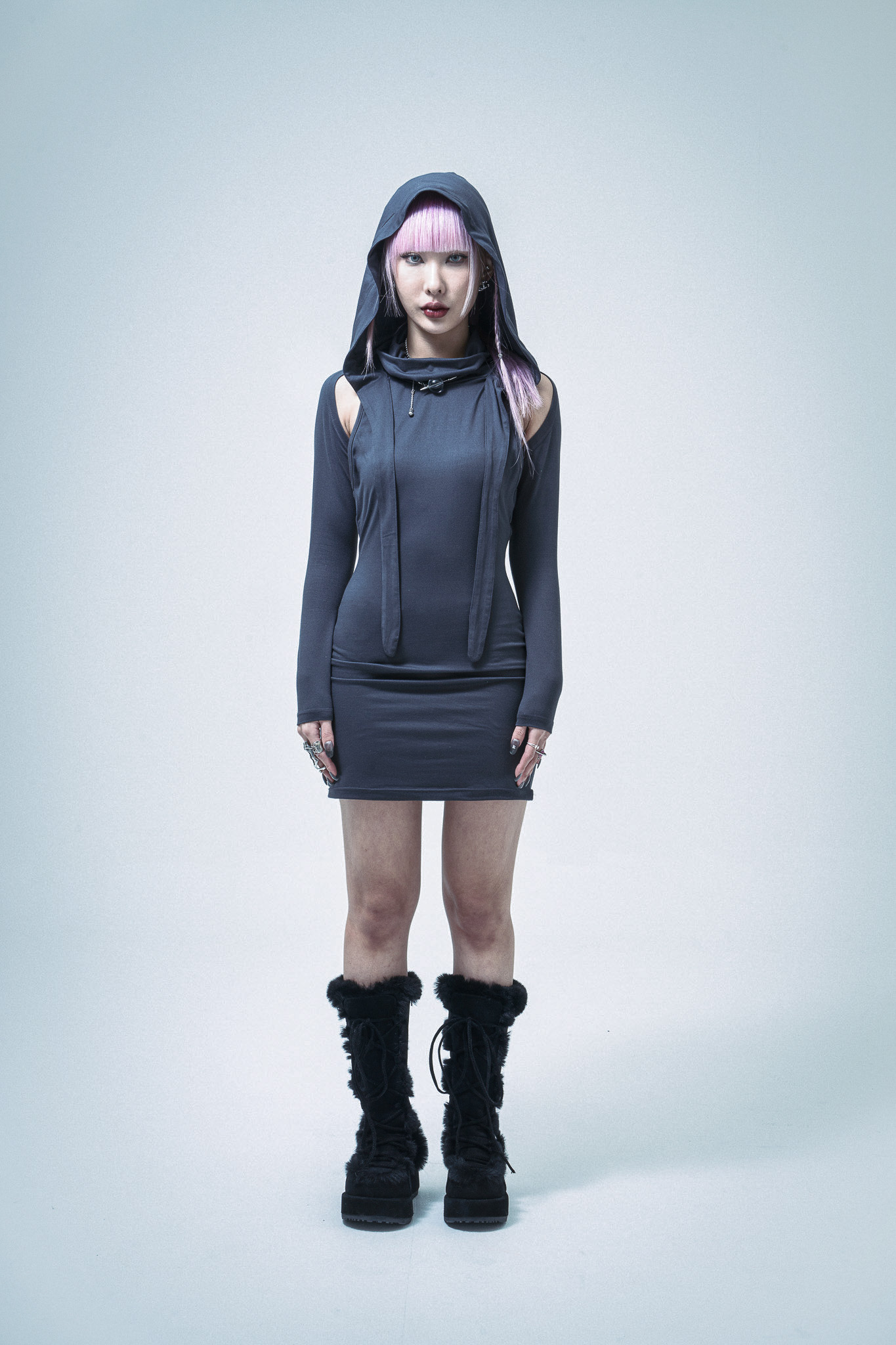 23S/S AKINA DRESS - GRAY [re-order]