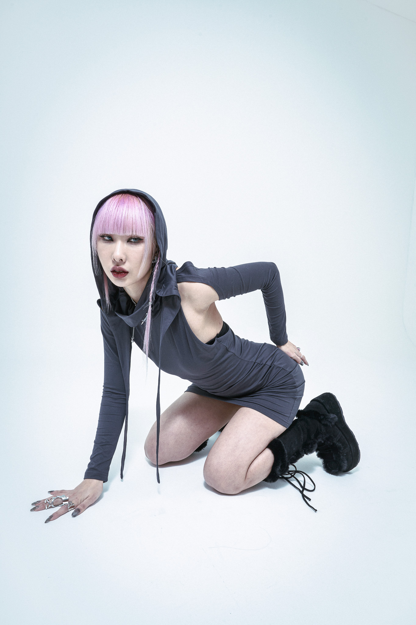 23S/S AKINA DRESS - GRAY [re-order]