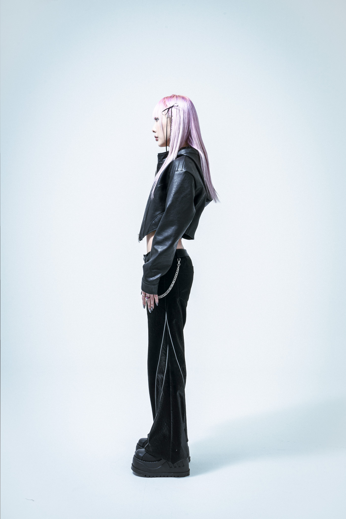 23S/S SHIINA CROPPED LEATHER JACKET