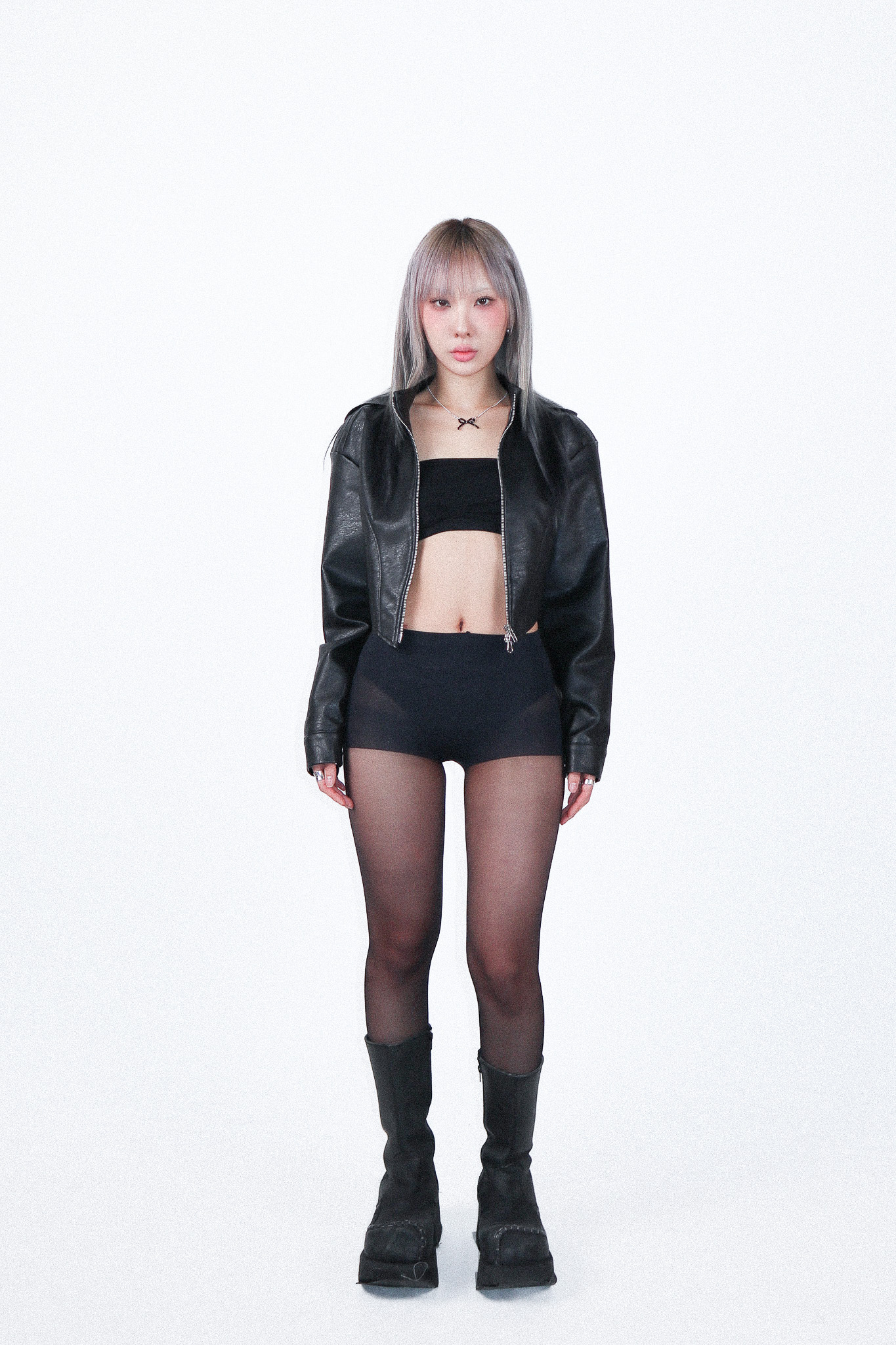 23S/S SHIINA CROPPED LEATHER JACKET