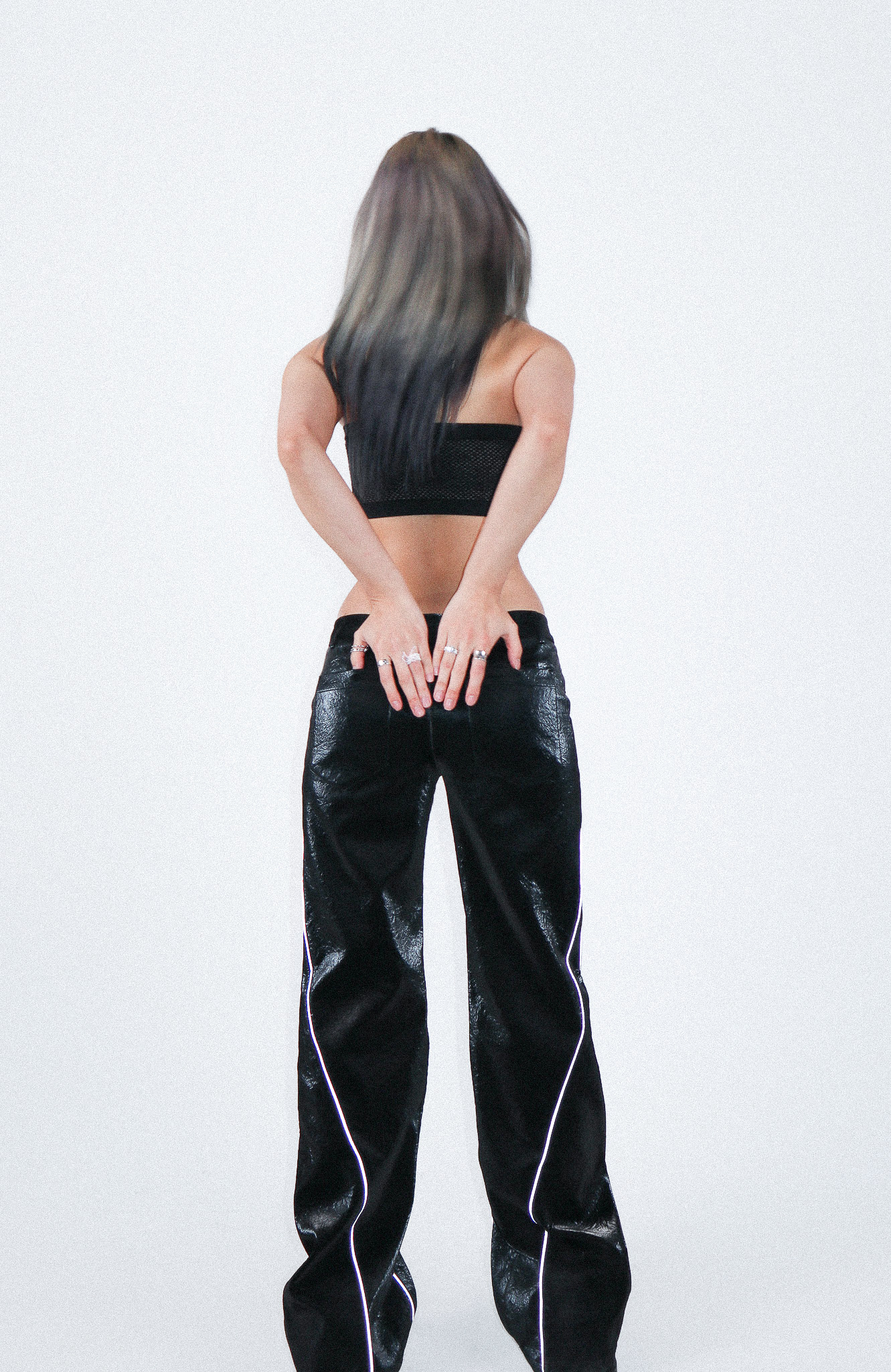 23S/S 097 coated leather pants