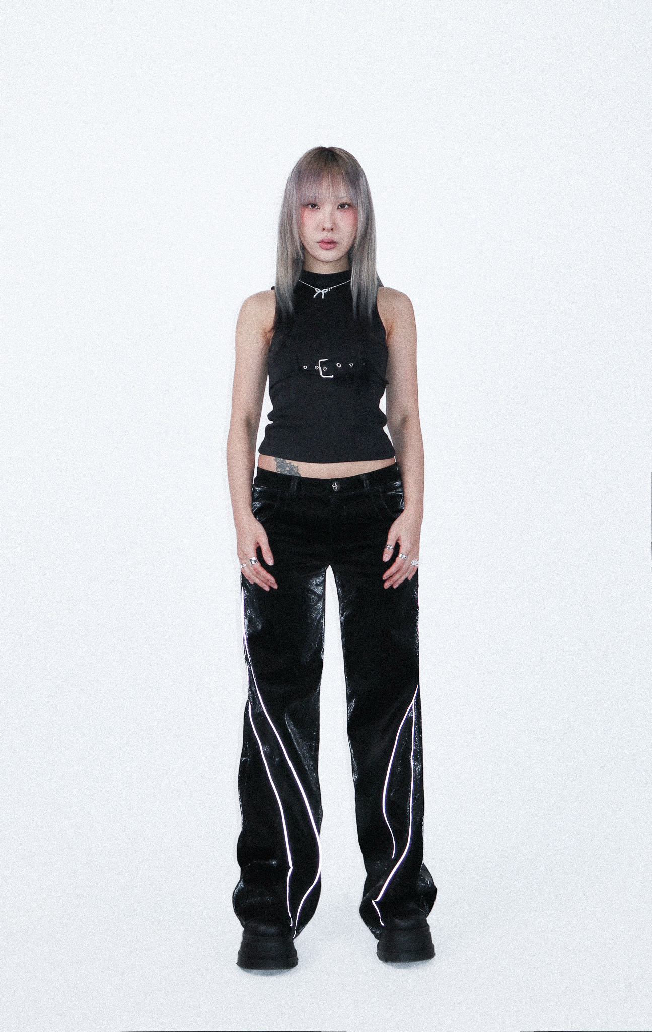 23S/S 097 coated leather pants