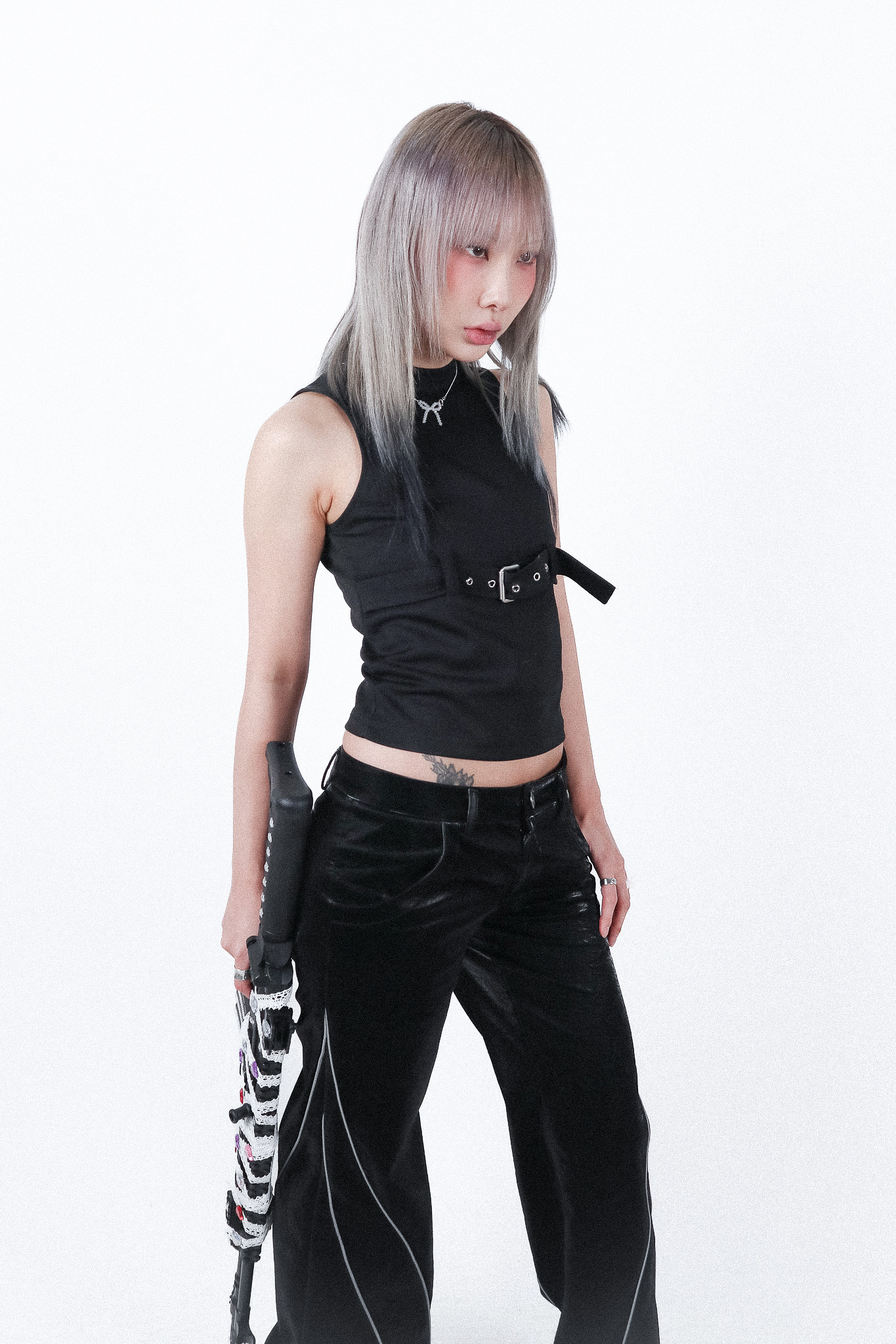 23S/S 097 coated leather pants