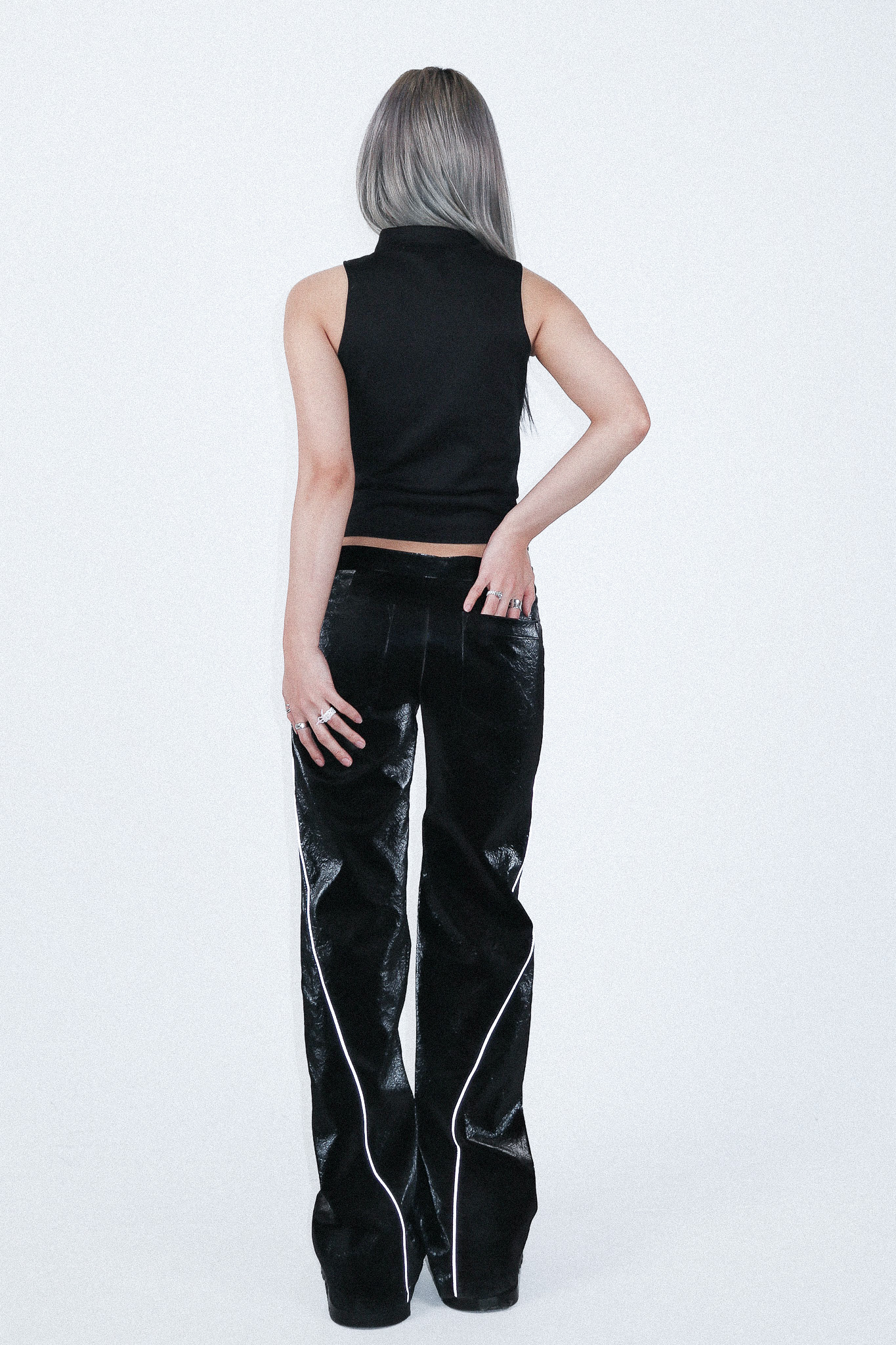 23S/S 097 coated leather pants